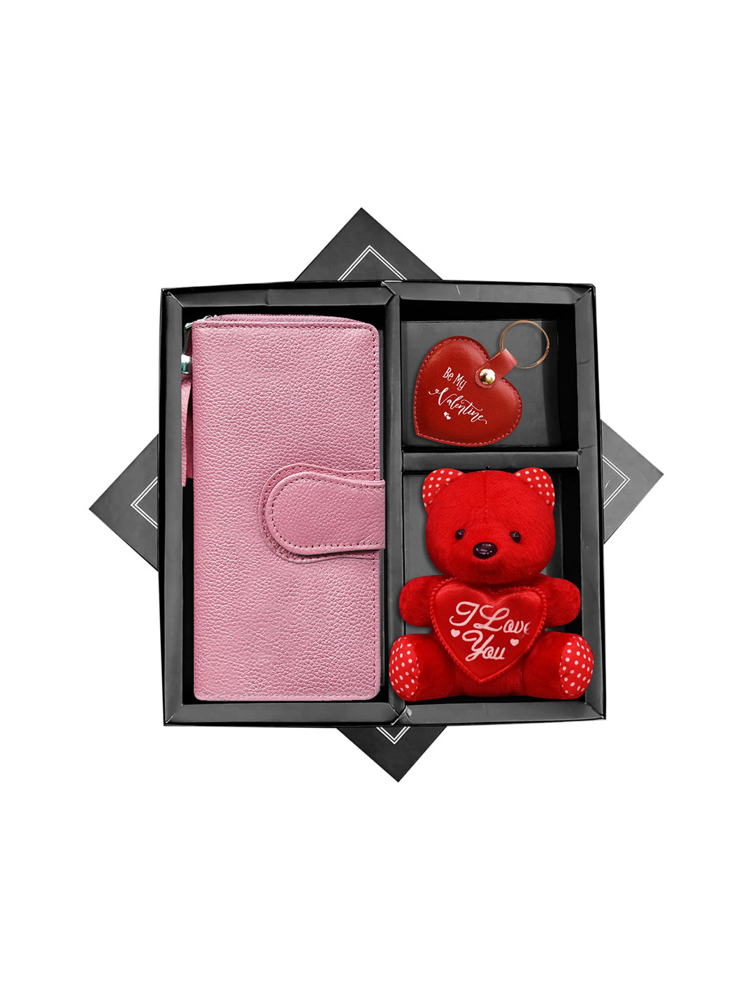Buy ABYS Women Pink Solid Genuine Leather Accessory Gift Set