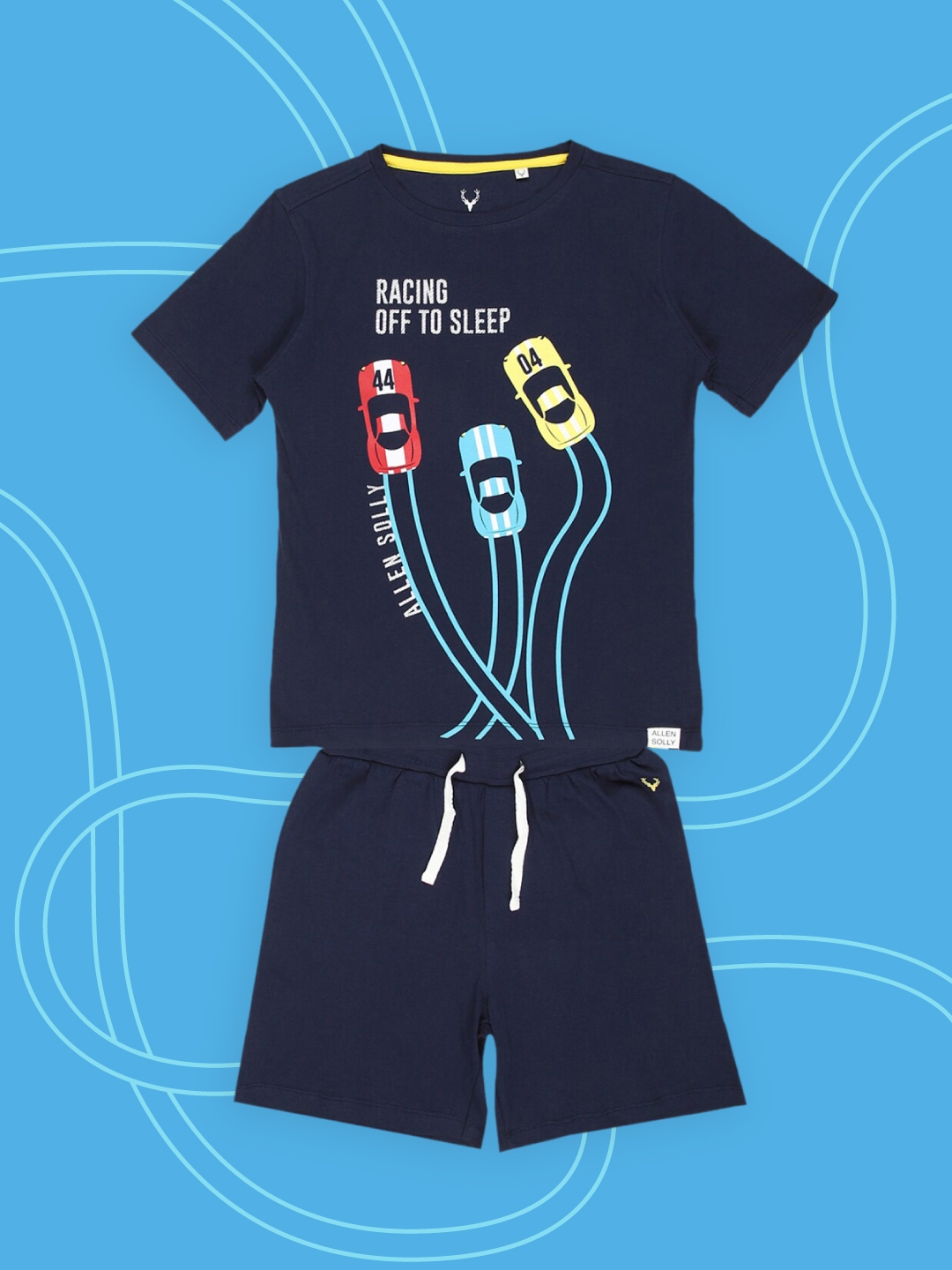 Buy Allen Solly Junior Boys Navy Blue Printed T Shirt With Shorts ...
