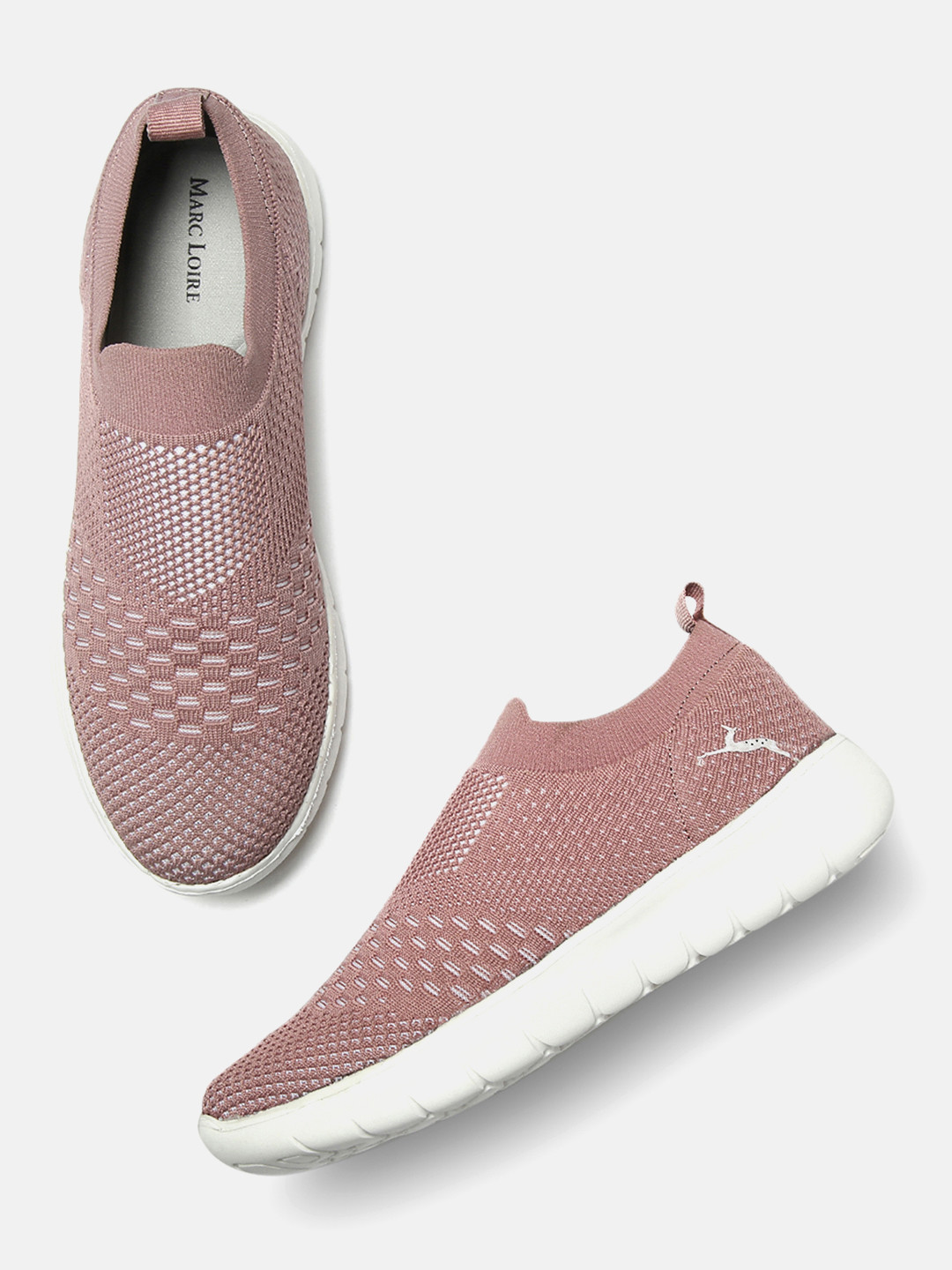Purple Marble Women's Slip On Sneakers