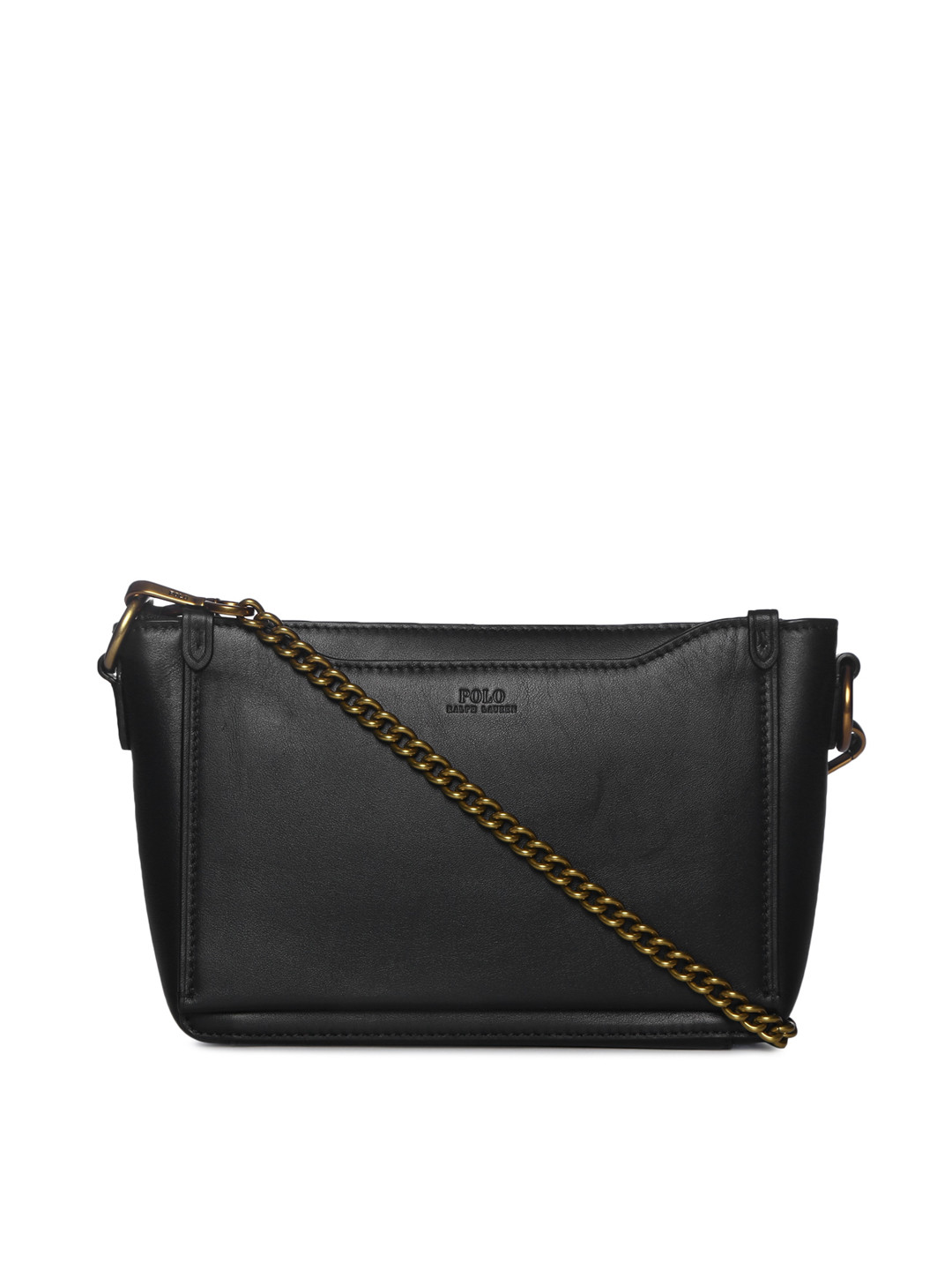 Buy Polo Ralph Lauren Black Leather Structured Sling Bag Handbags for