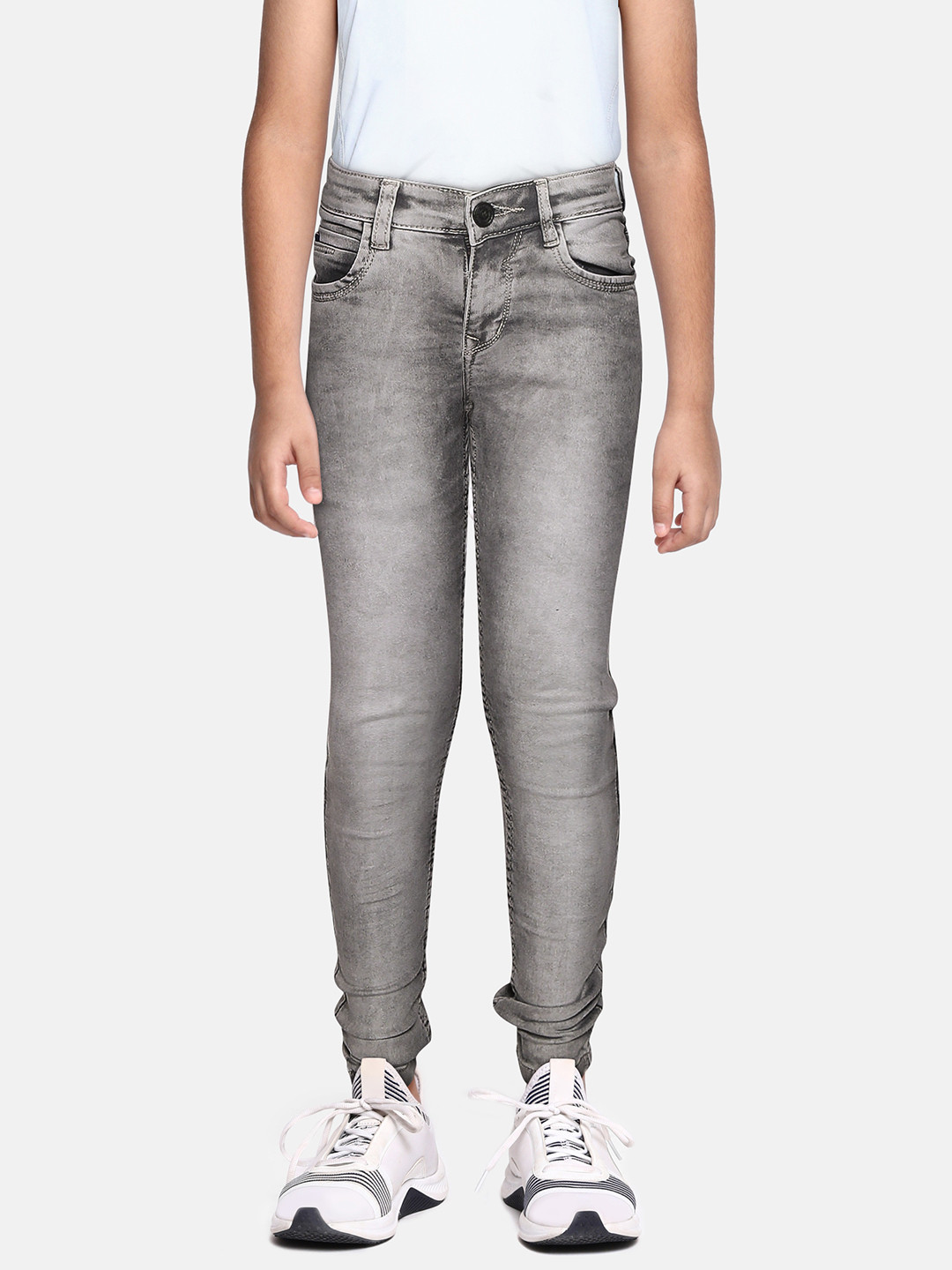 Buy Monte Carlo Boys Grey Slim Fit Mid Rise Light Fade Stretchable