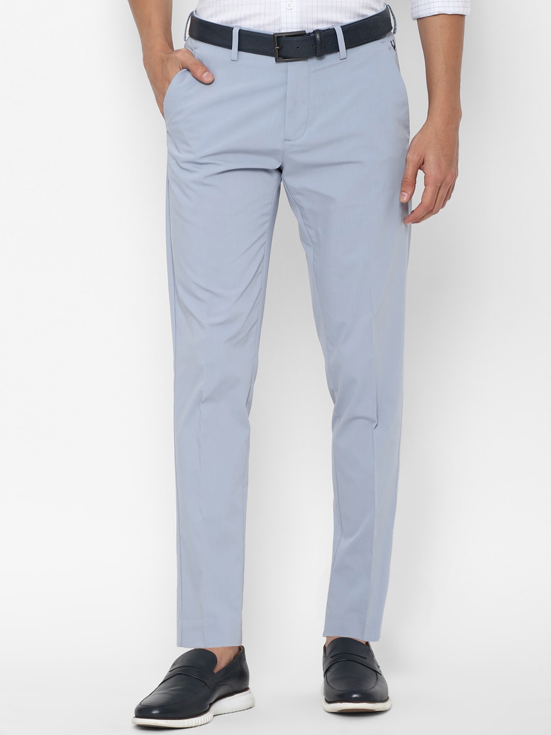 Buy Allen Solly Men Blue Slim Fit Trousers - Trousers for Men 16942094 ...