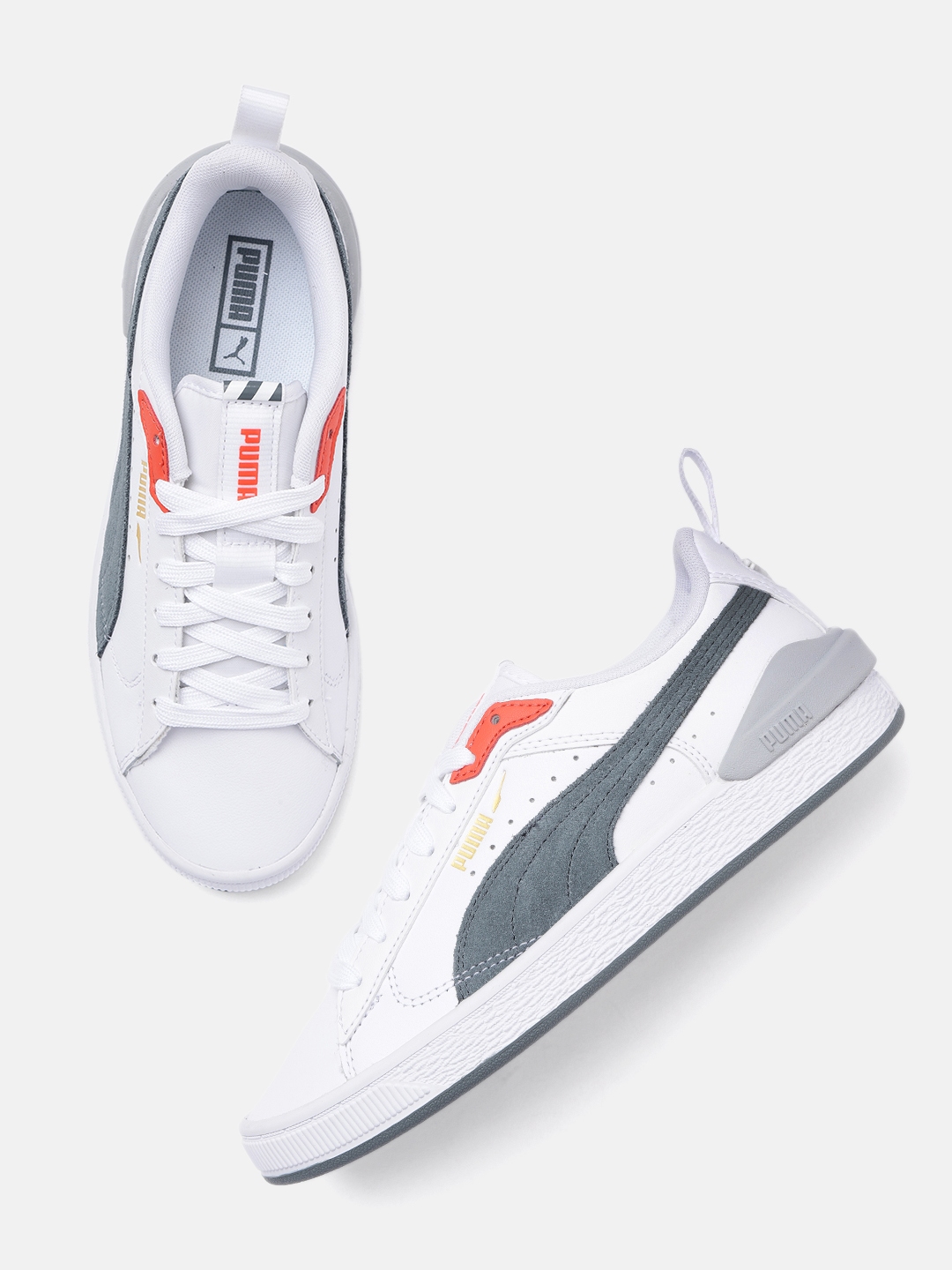 Buy Puma Unisex White Bloc Leather Sneakers Casual Shoes For Unisex 16943286 Myntra 6643