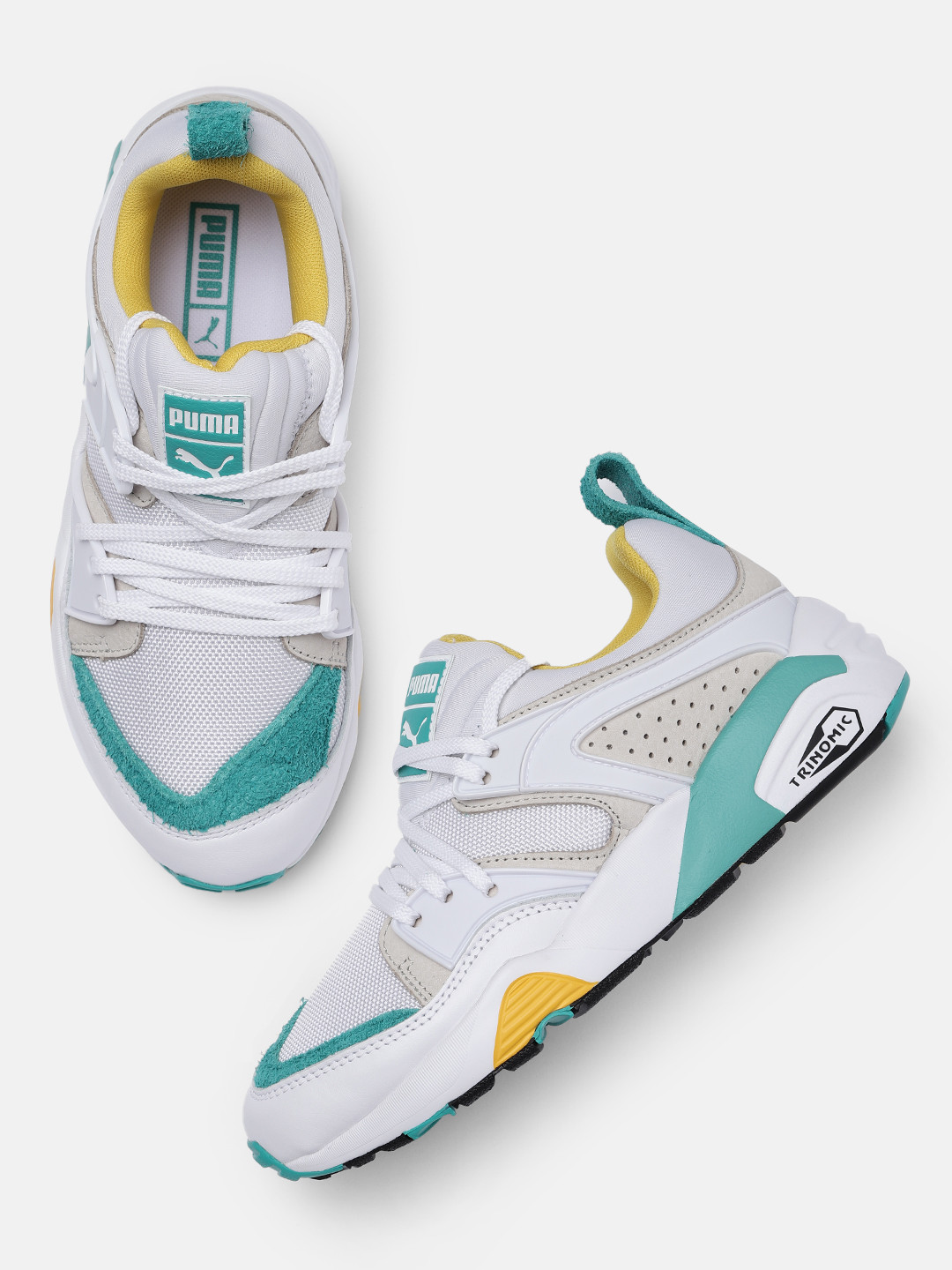 Buy Puma Unisex White & Green Blaze Of Glory Retro Sneakers Casual