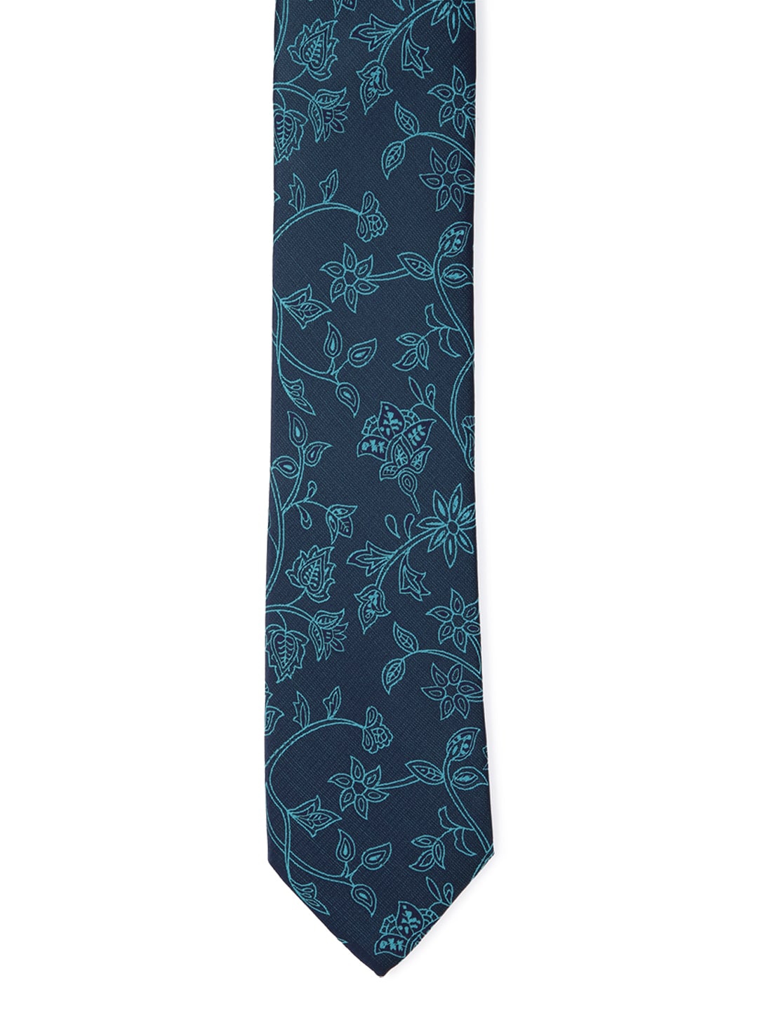 Buy Louis Philippe Men Navy Blue Floral Printed Skinny Tie - Ties for ...