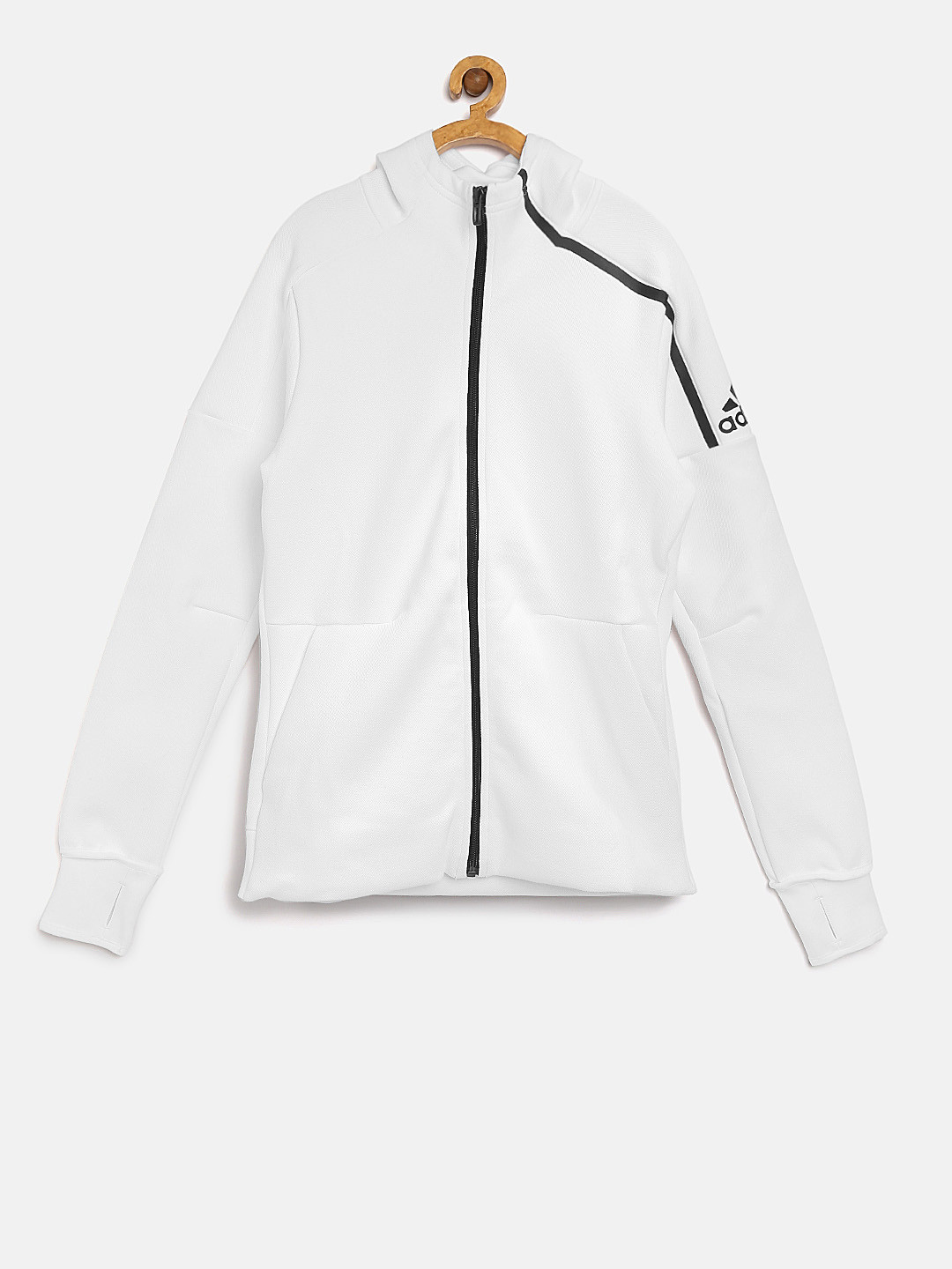 Buy ADIDAS Girls White YG AA ZNE FZ Hooded Track Jacket Jackets for Girls 1696005 Myntra