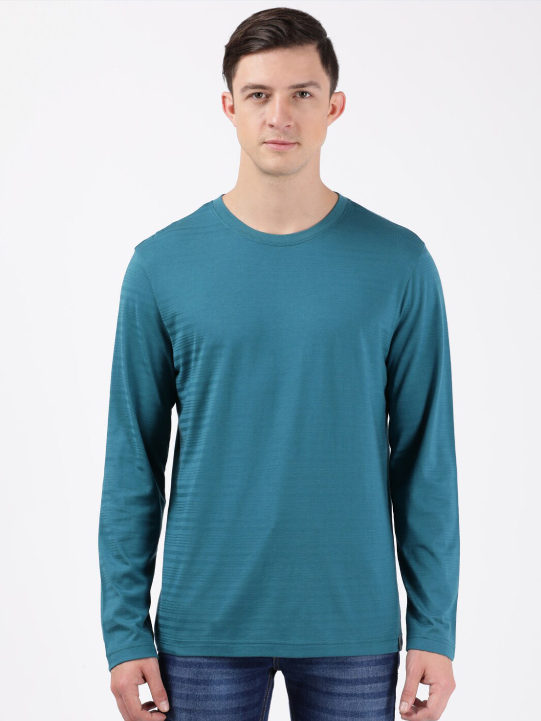 Buy Jockey Men Blue Solid Cotton Regular Fit T Shirt Tshirts for Men