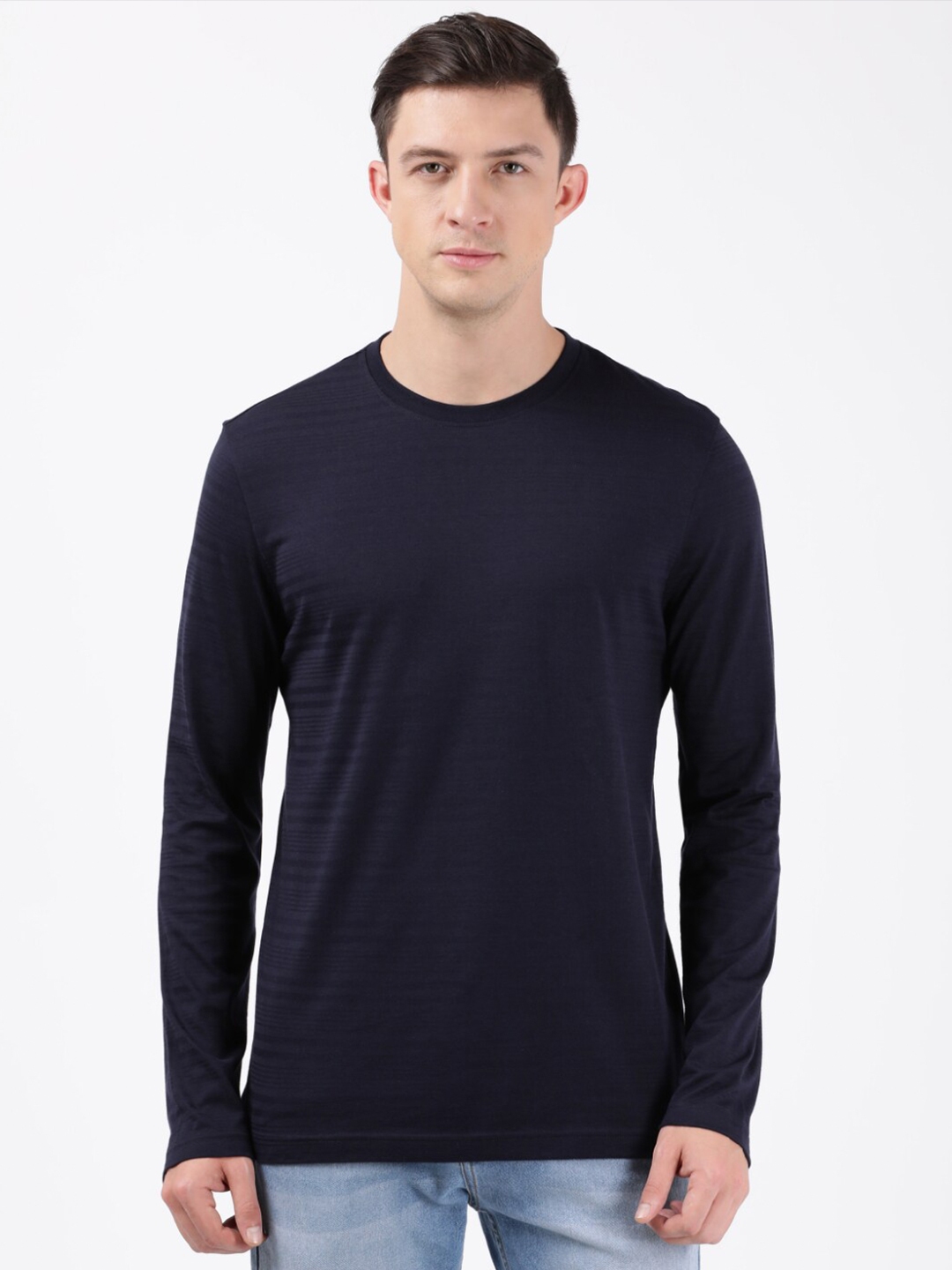 Buy Jockey Men Navy Blue Self Design T Shirt - Tshirts for Men 16968368 ...