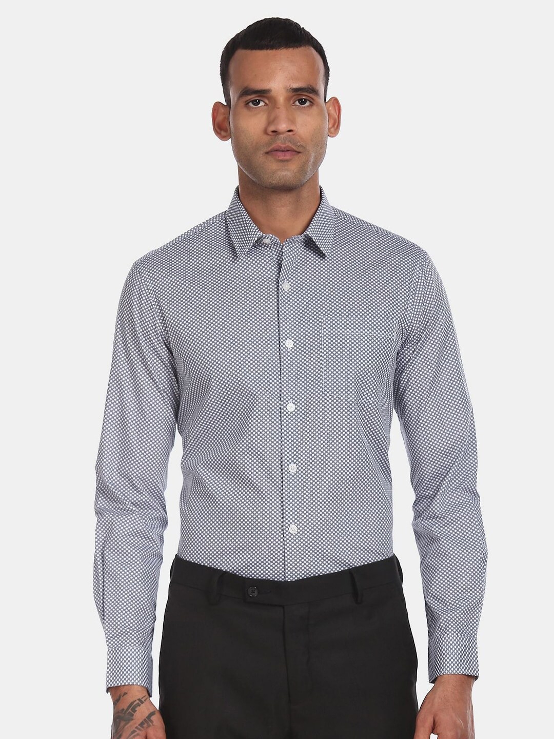 Buy Excalibur Men Grey Printed Formal Shirt - Shirts for Men 16969770 ...