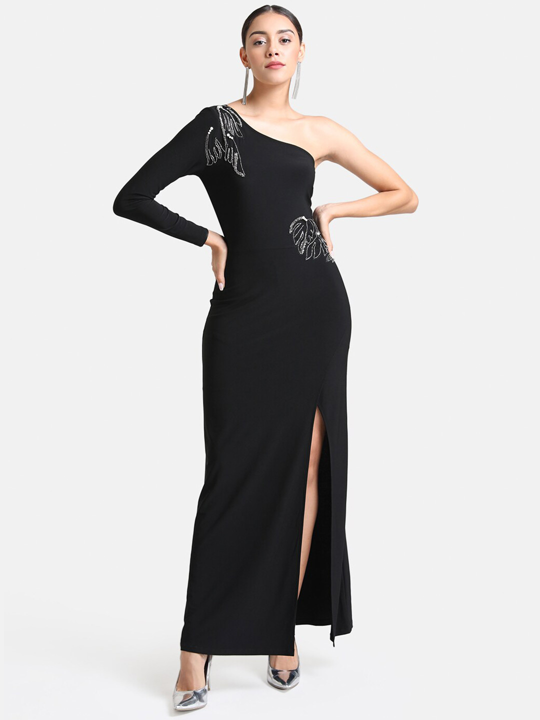 Buy Kazo Women Black Embellished Maxi Dress Dresses for Women