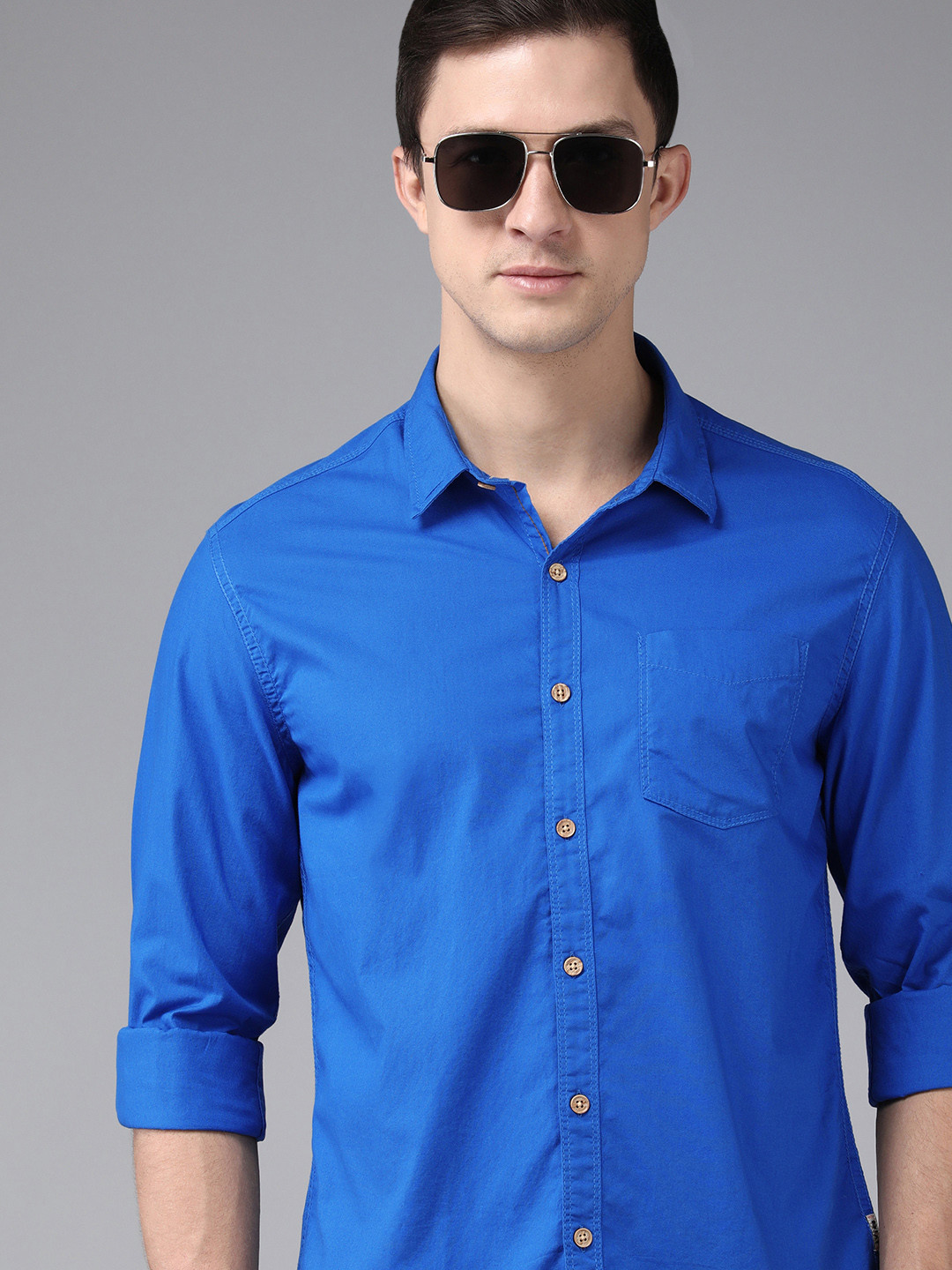Buy BEAT LONDON By PEPE JEANS Men Blue Classic Slim Fit Casual Shirt