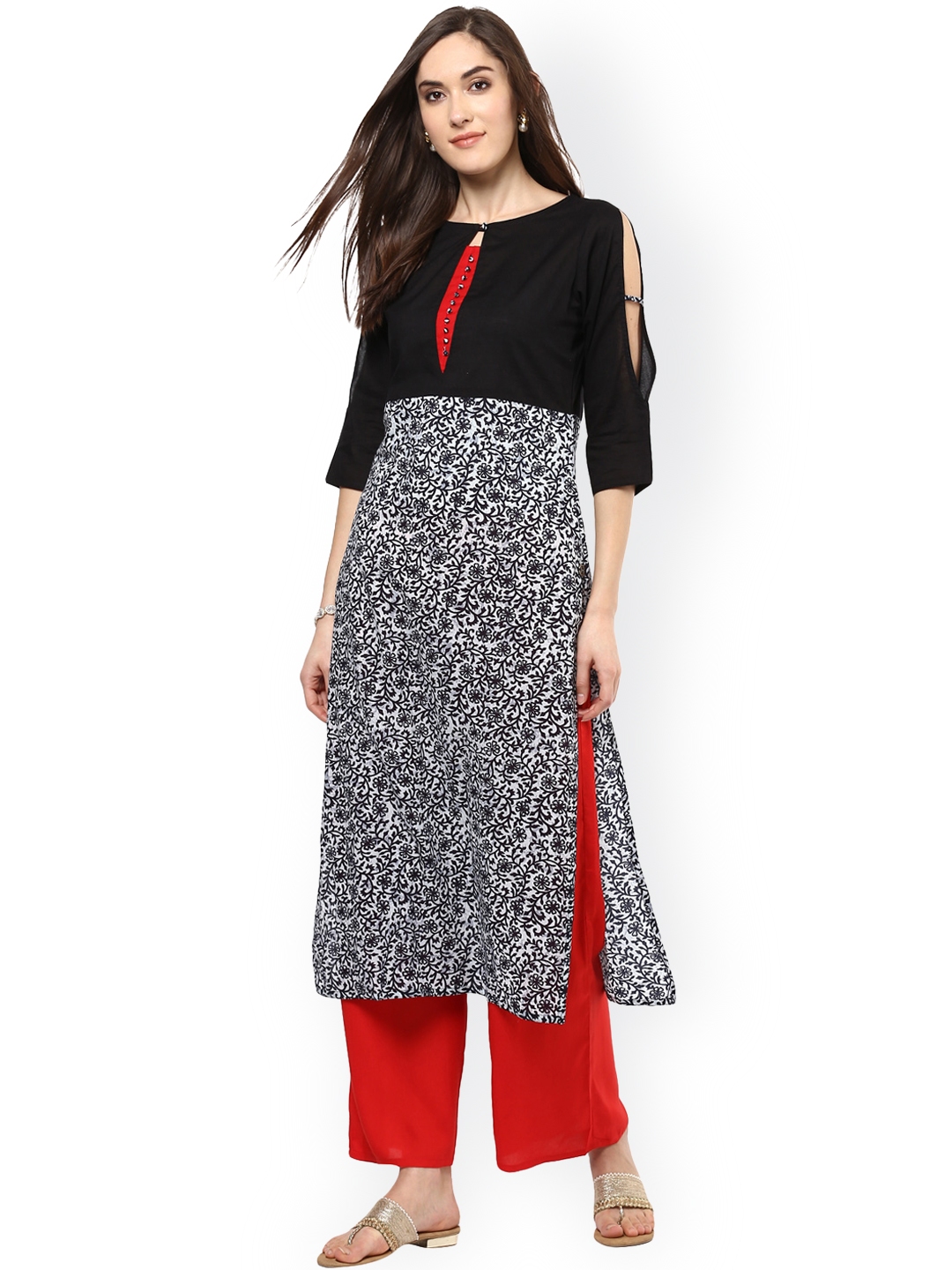 myntra kurti palazzo sale