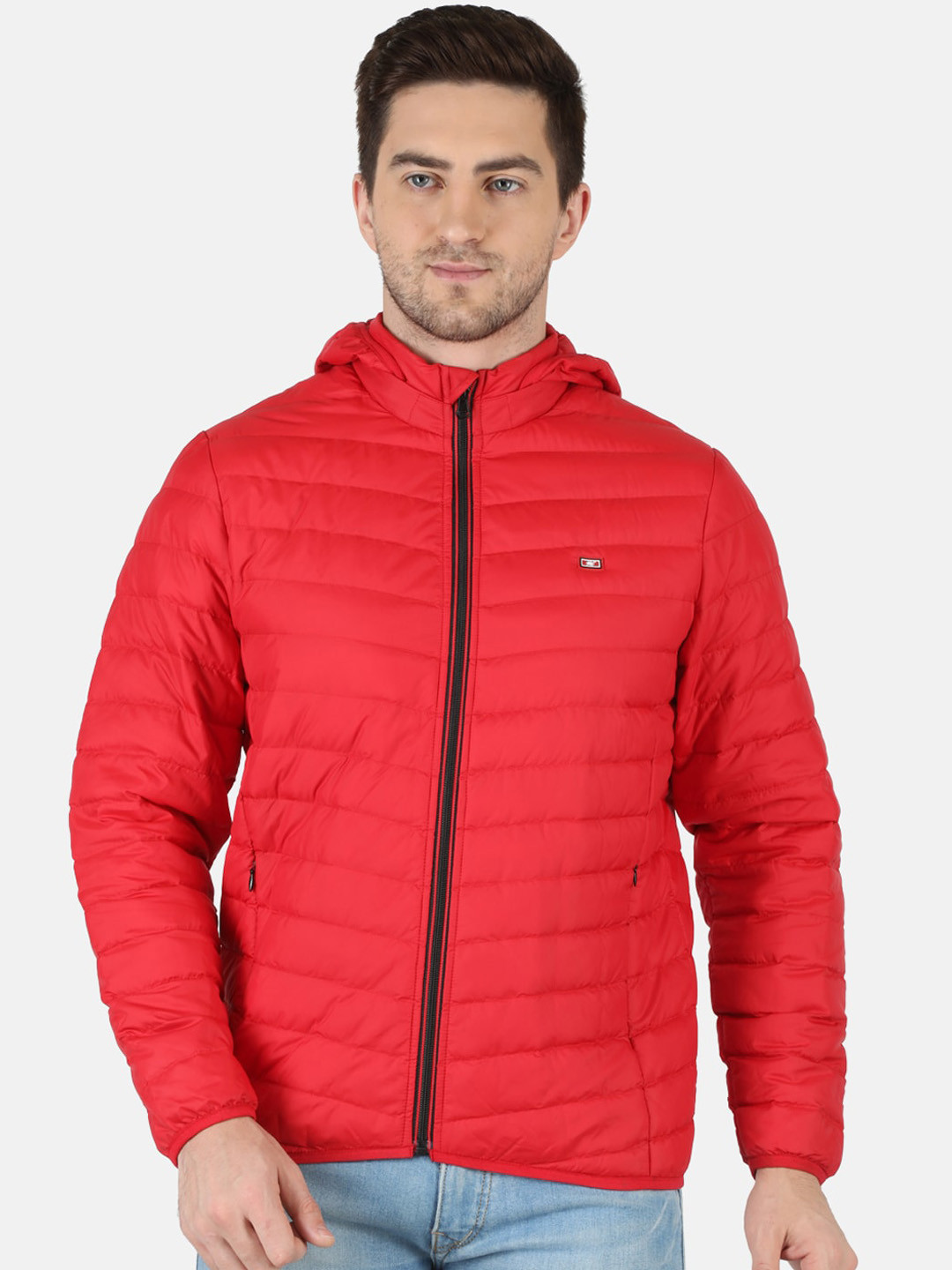 Buy Monte Carlo Men Red Solid Pure Wool Lightweight Puffer Jacket