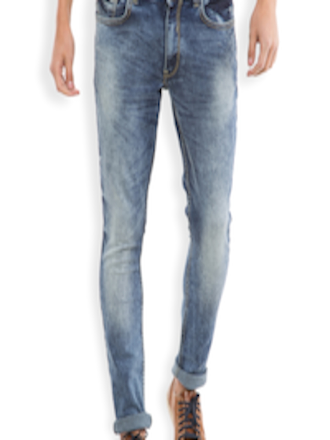 Buy LOCOMOTIVE Men Blue Slim Fit Mid Rise Clean Look Jeans - Jeans for ...