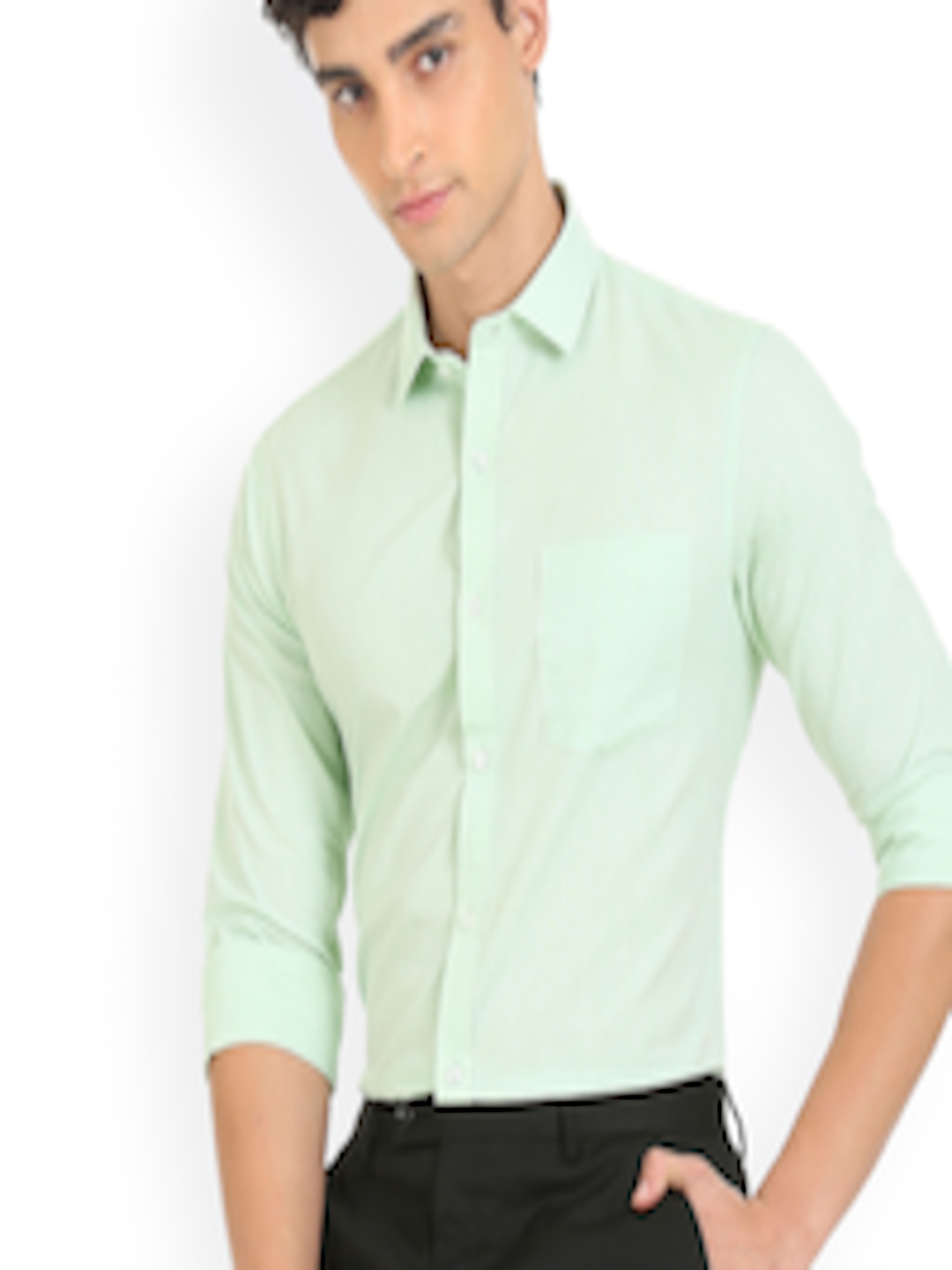 Buy Excalibur Men Green Slim Fit Formal Cotton Shirt - Shirts for Men ...