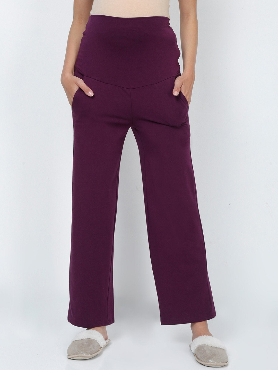 Buy The Mom Store Women Purple Maternity Track Pants Track Pants for Women 16991628 Myntra