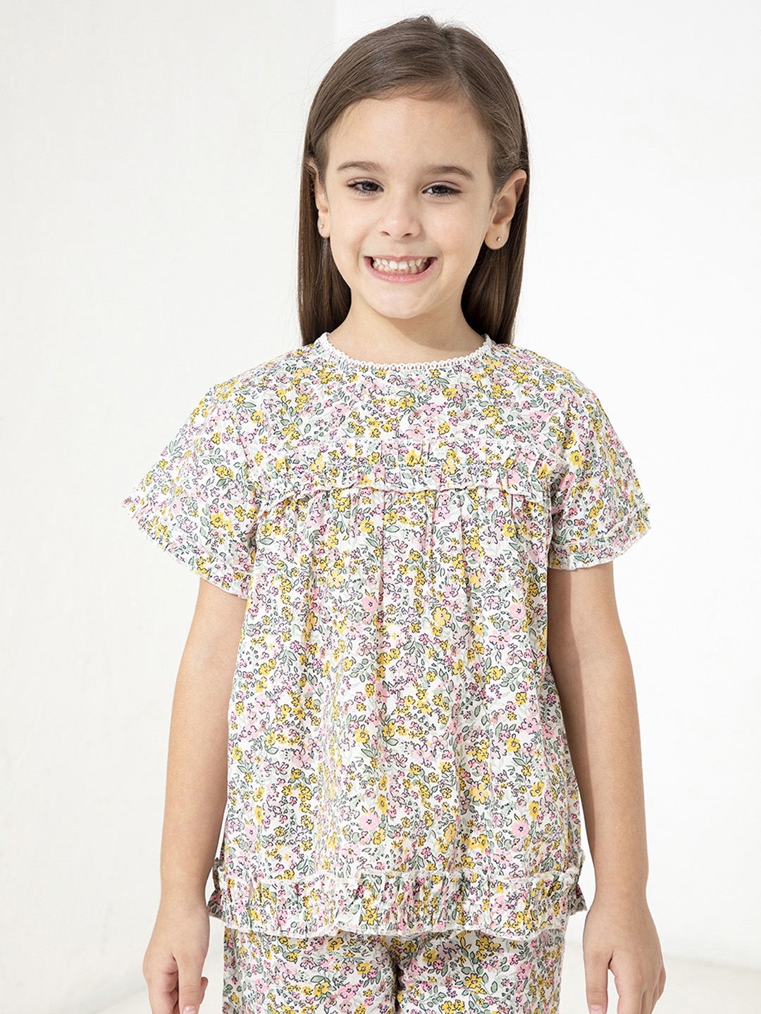 Buy Cherry Crumble Girls Multicoloured Printed Night Suit - Night Suits ...