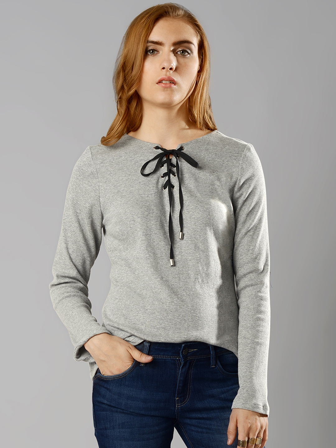 Buy Faballey Women Grey Sweater - Sweaters for Women 1699651 | Myntra