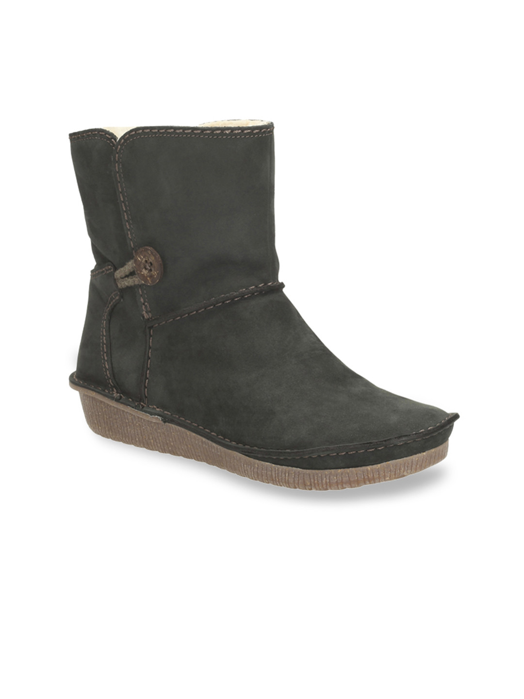 clarks black leather boots