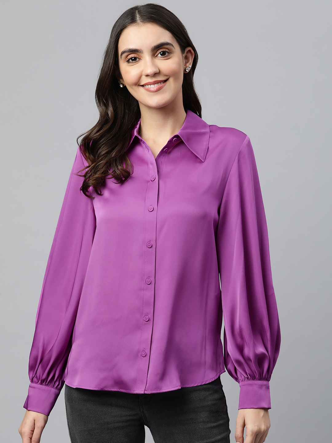 Buy Marks & Spencer Purple Shirt Style Top - Tops for Women 17000348 ...