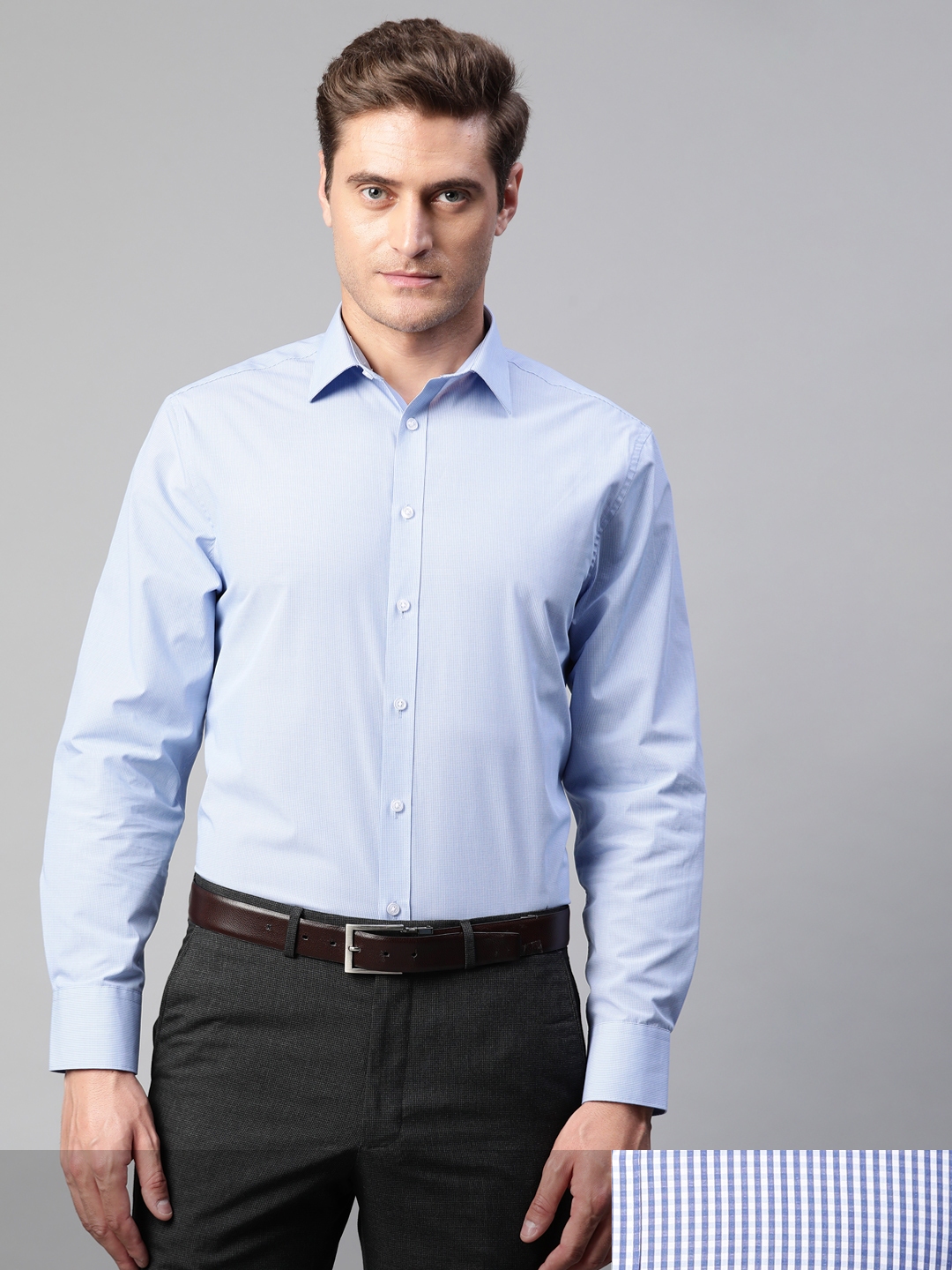 Buy Marks & Spencer Men Pack Of 2 Blue Formal Shirts - Shirts for Men 