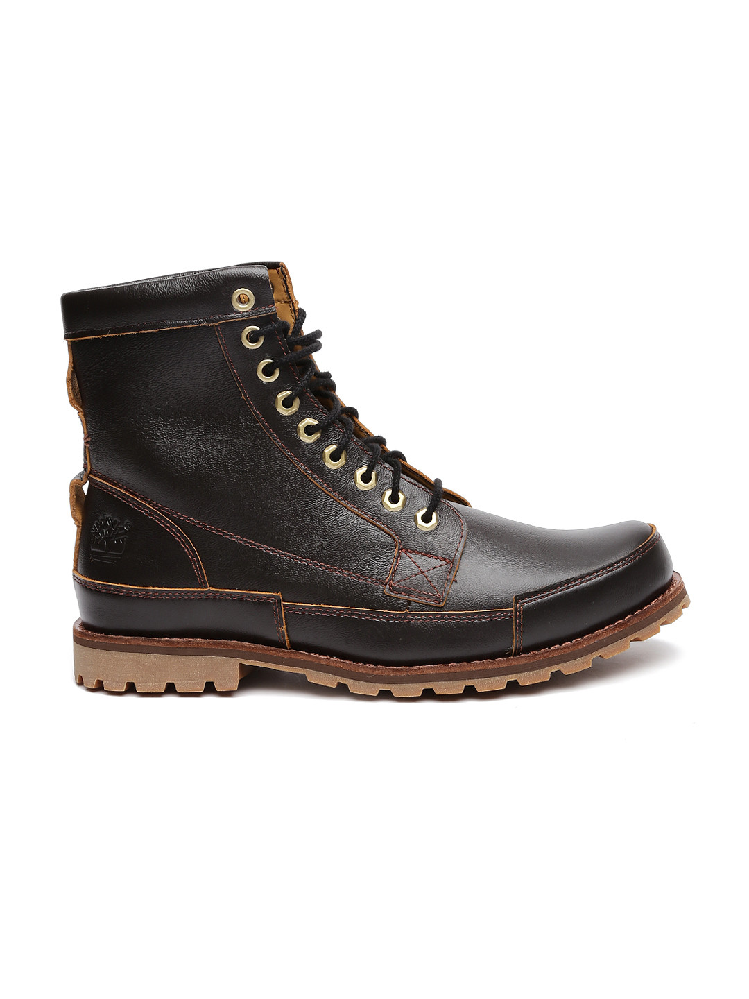 Buy Timberland Men Coffee Brown High Top Leather Flat