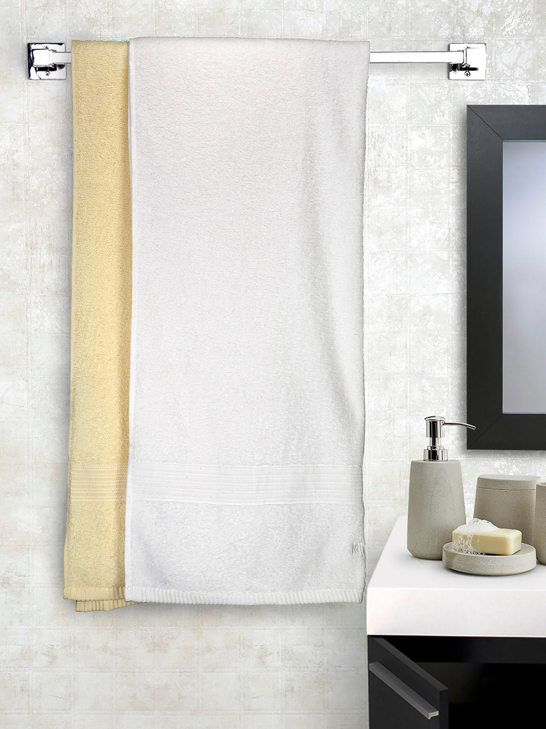 Buy Raymond Home Set Of 2 Cotton 400 GSM Bath Towels Bath Towels for