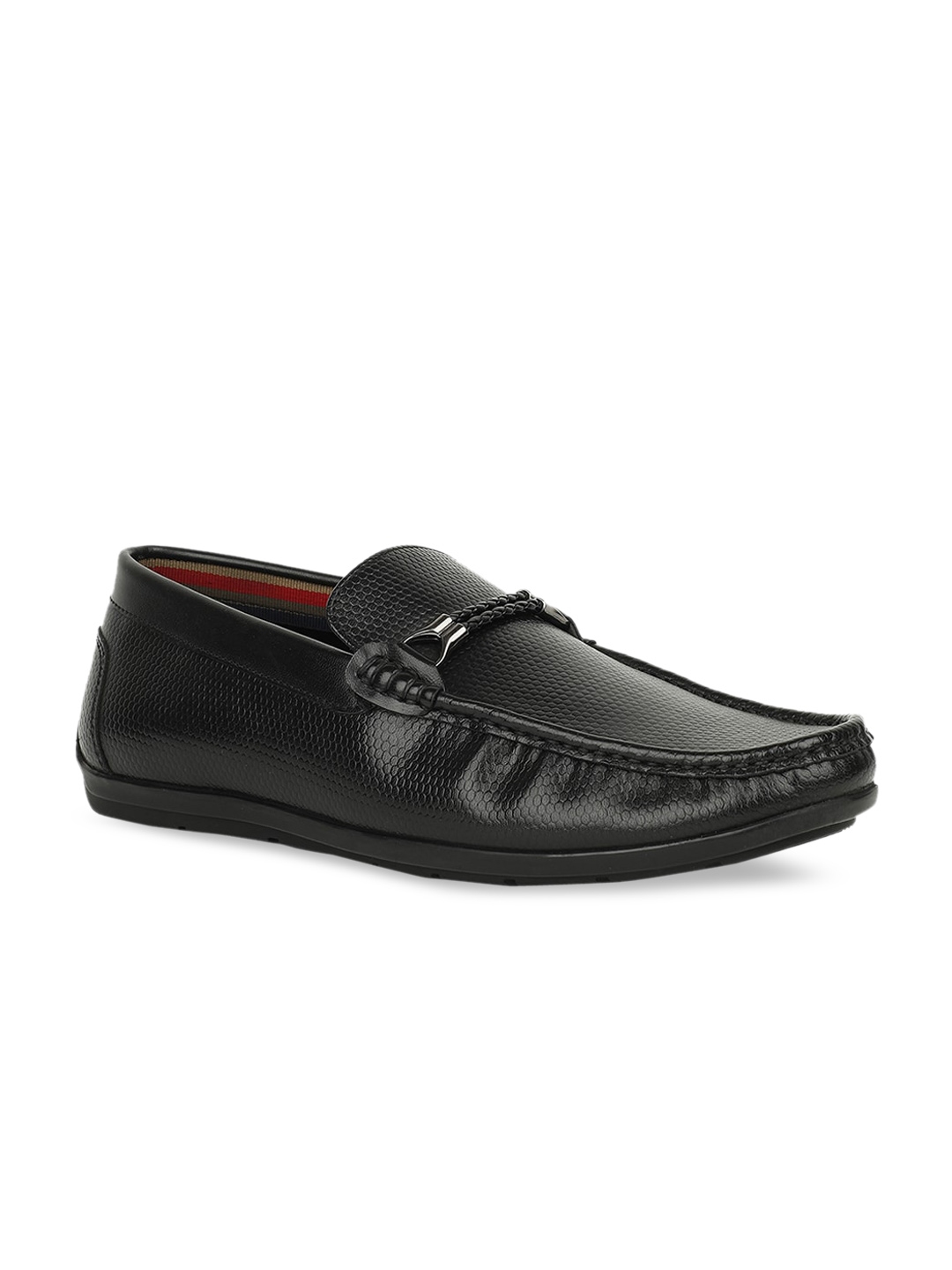 Buy Bata Men Black Textured Loafers - Casual Shoes for Men 17002472 ...