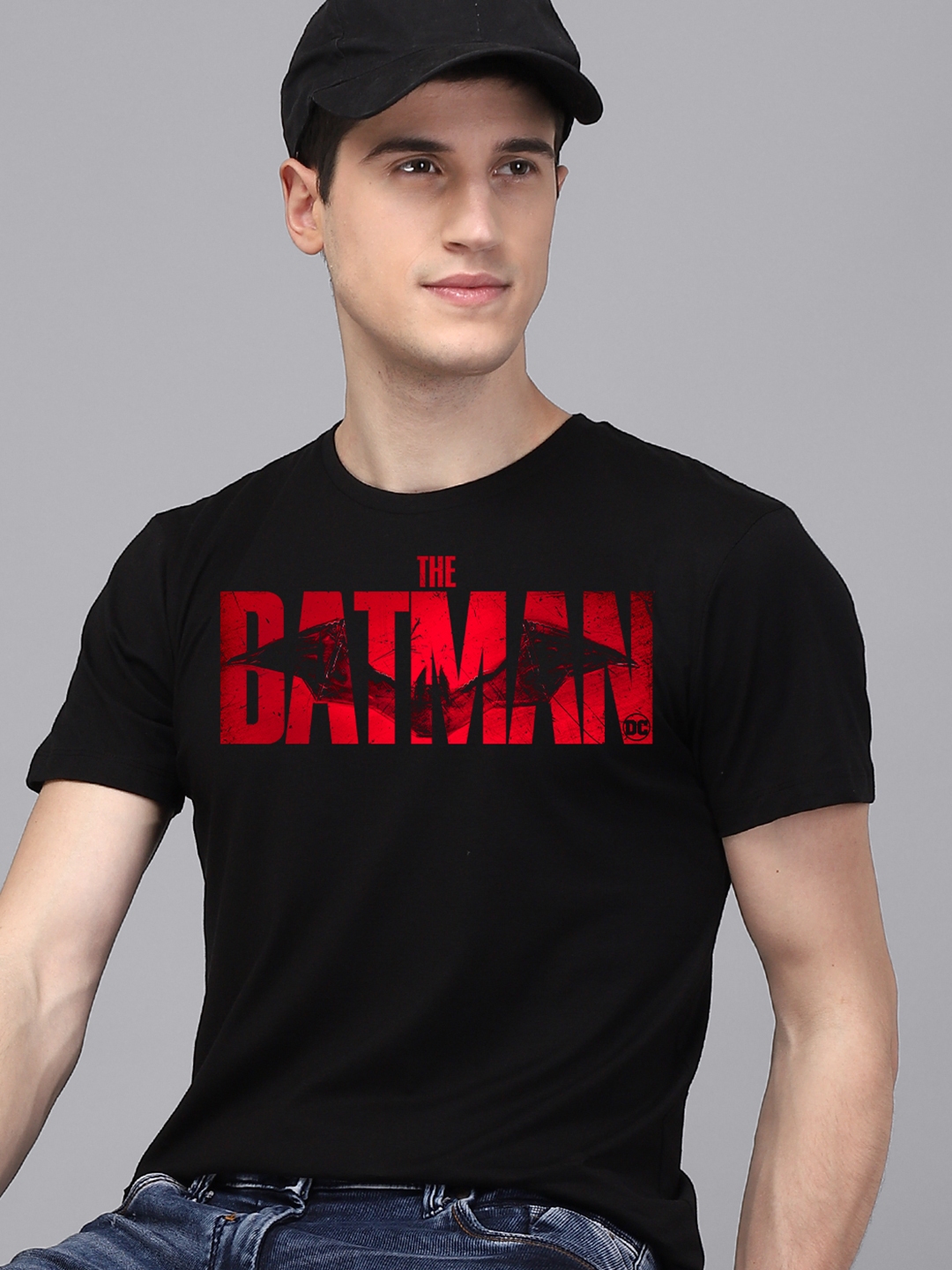 Buy Free Authority Men Black Batman Printed Pure Cotton T Shirt ...