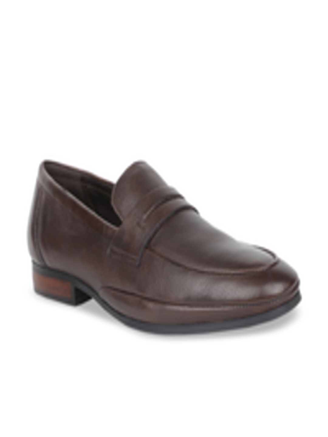 Buy Hush Puppies Men Brown Solid Leather Formal Slip On's - Formal ...