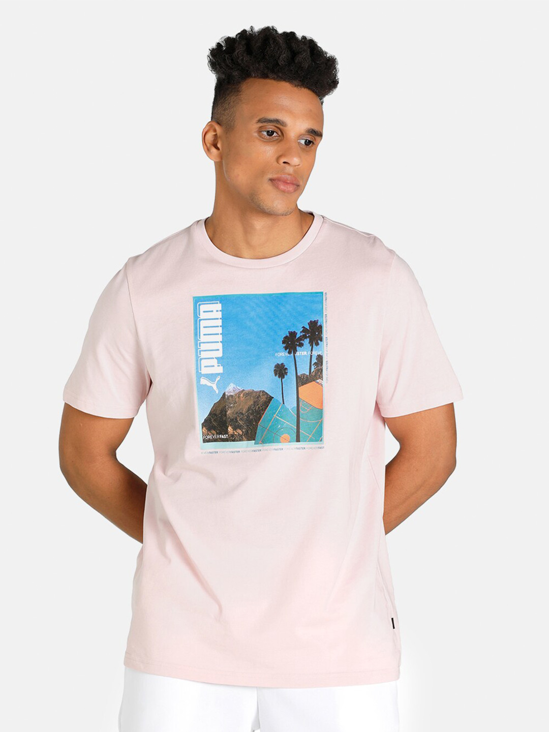 Buy Puma Men Pink Graphic Photoprint Printed T Shirt Tshirts for Men
