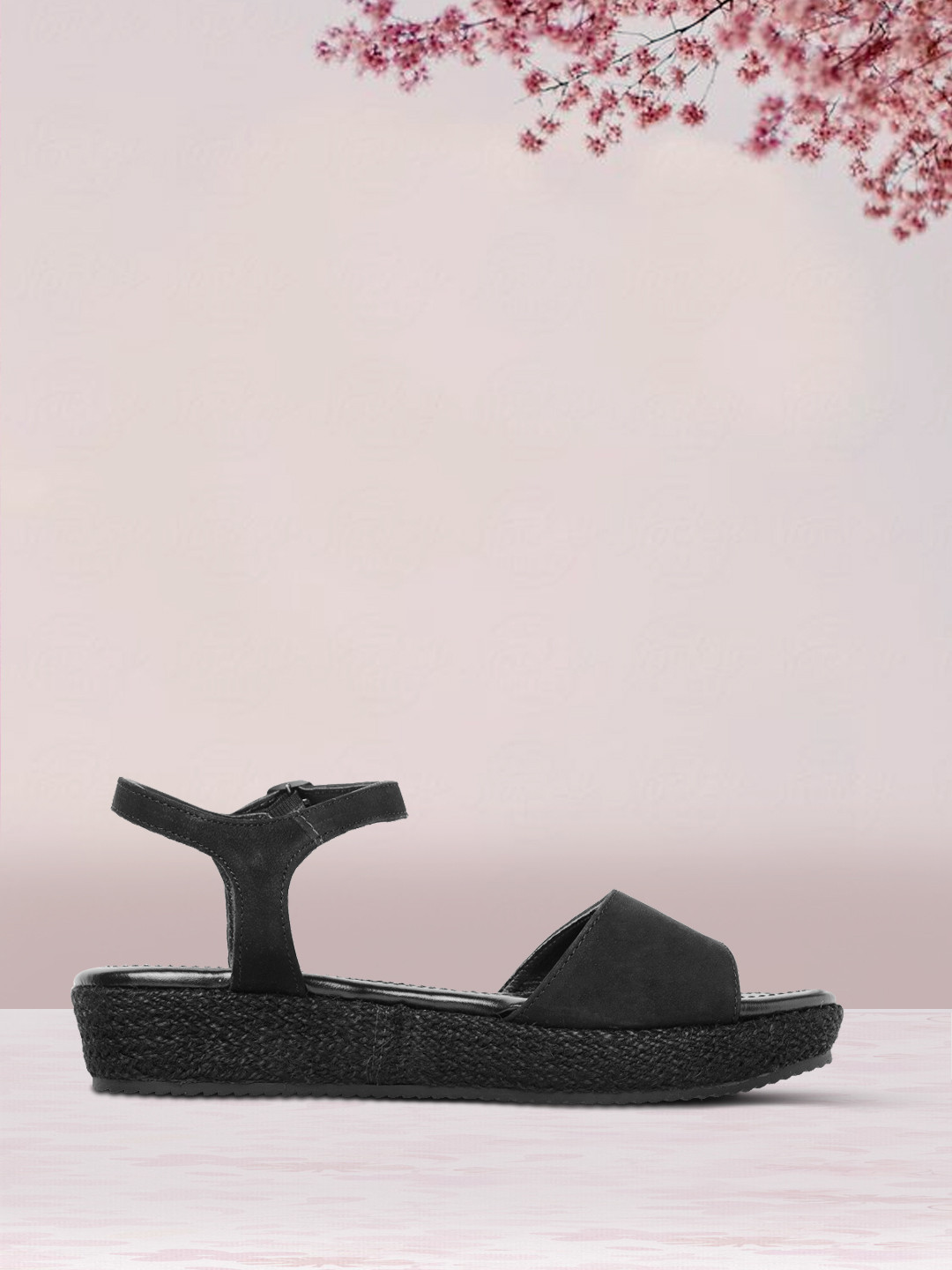 Buy Marks & Spencer Women Black PU Flatform Sandals - Heels for Women 17005912 | Myntra