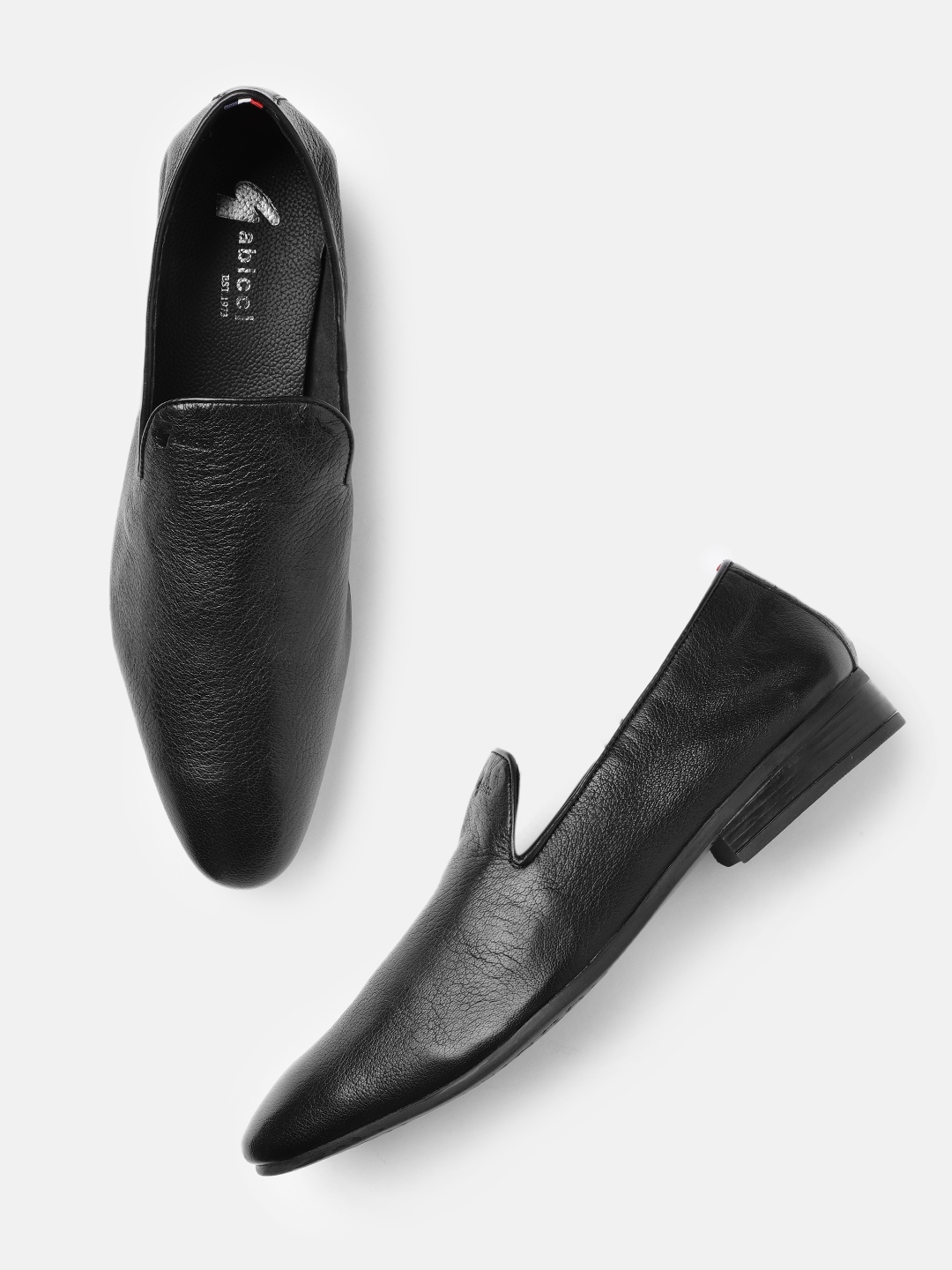 Buy Gabicci Men Black Textured Formal Slip On Shoes Formal Shoes For Men 17005974 Myntra 4621