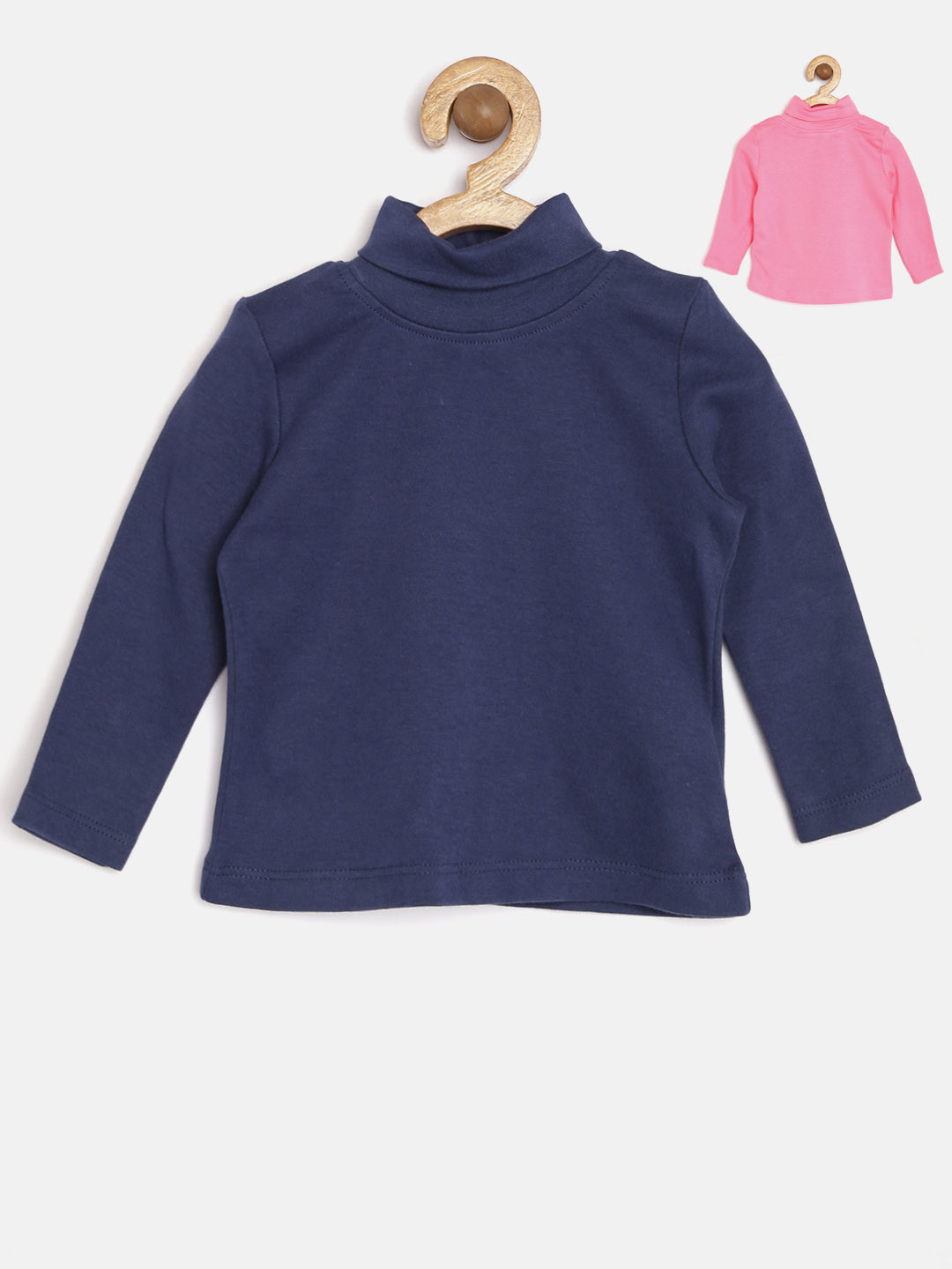 Buy Mothercare Infant Girls Pack Of 2 Solid Turtle Neck Pure Cotton T