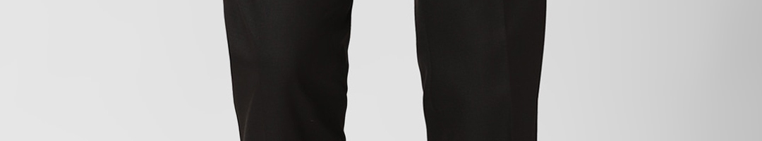 Buy Peter England Men Black Slim Fit Trousers - Trousers for Men ...