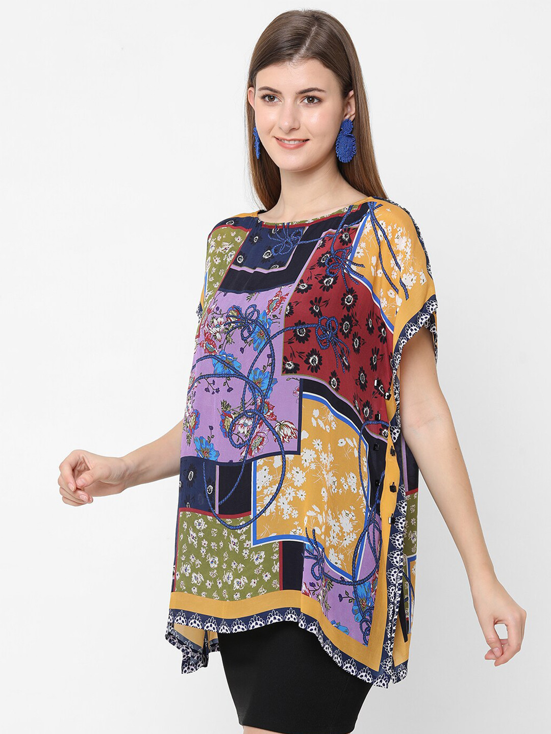Buy Cloth Haus India Multicoloured Print Kaftan Top Tops for Women
