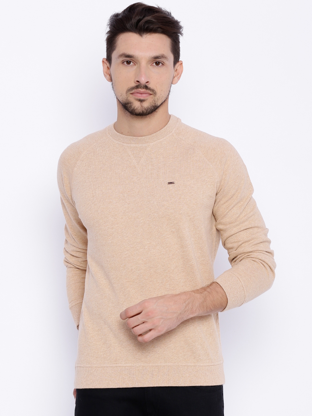 Buy Basics Beige Sweatshirt - Sweatshirts for Men 1701721 | Myntra