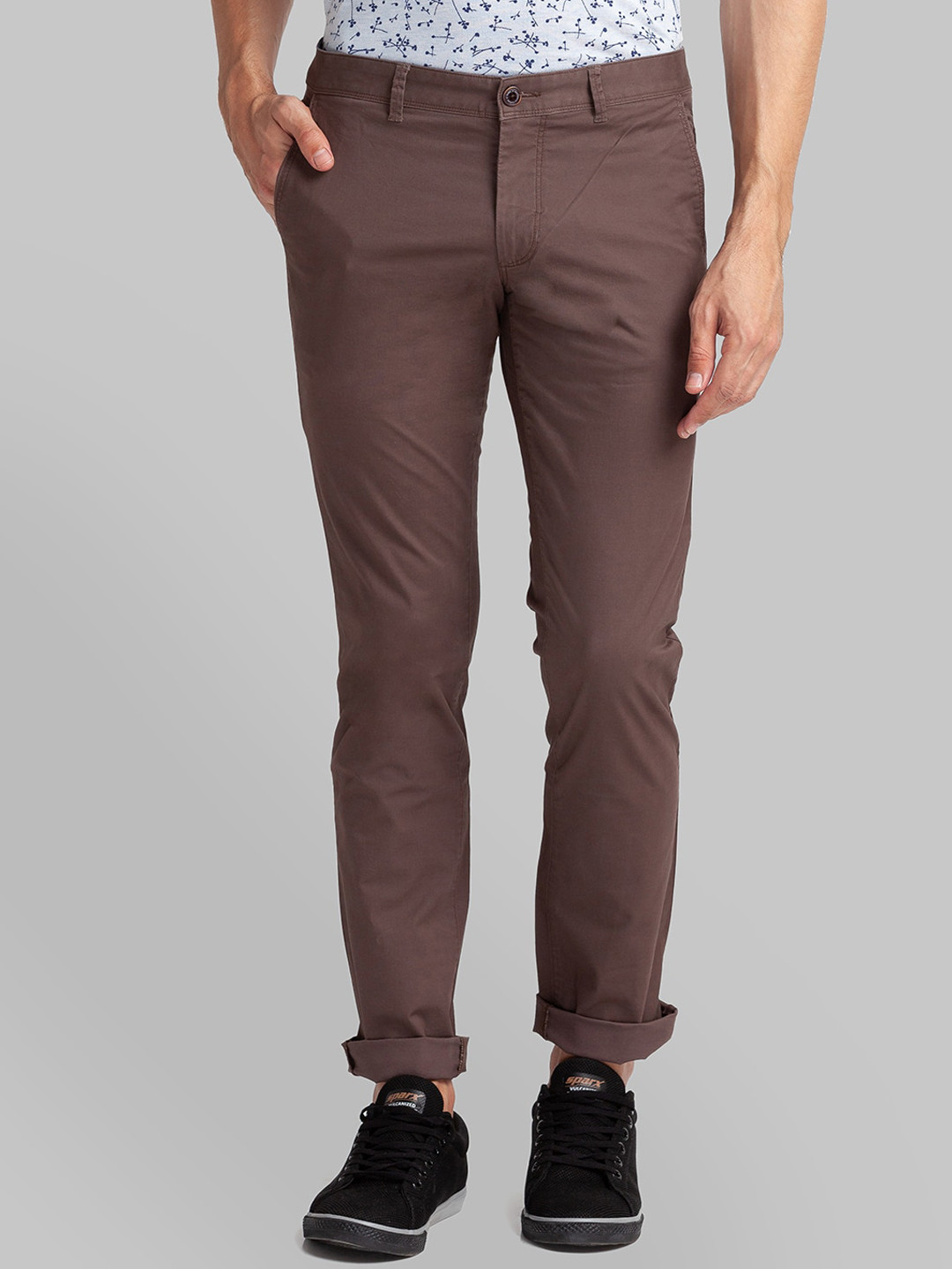 Buy Parx Men Brown Tapered Fit Trousers - Trousers for Men 17018264 ...