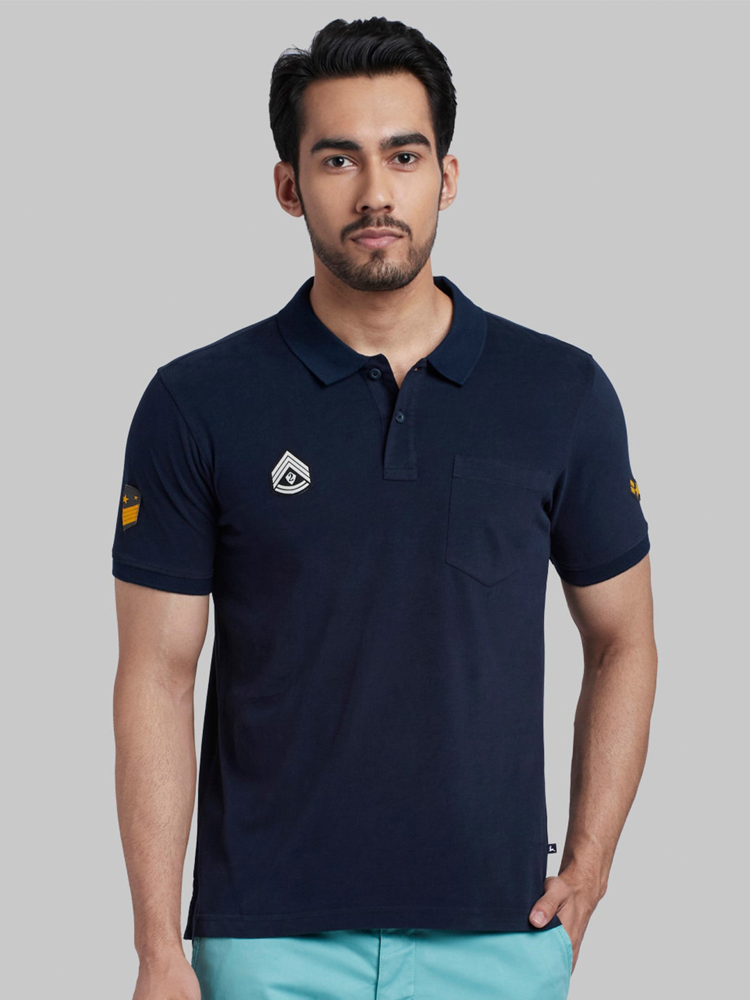 Buy Parx Men Navy Blue Regular Fit Polo T Shirt - Tshirts for Men ...