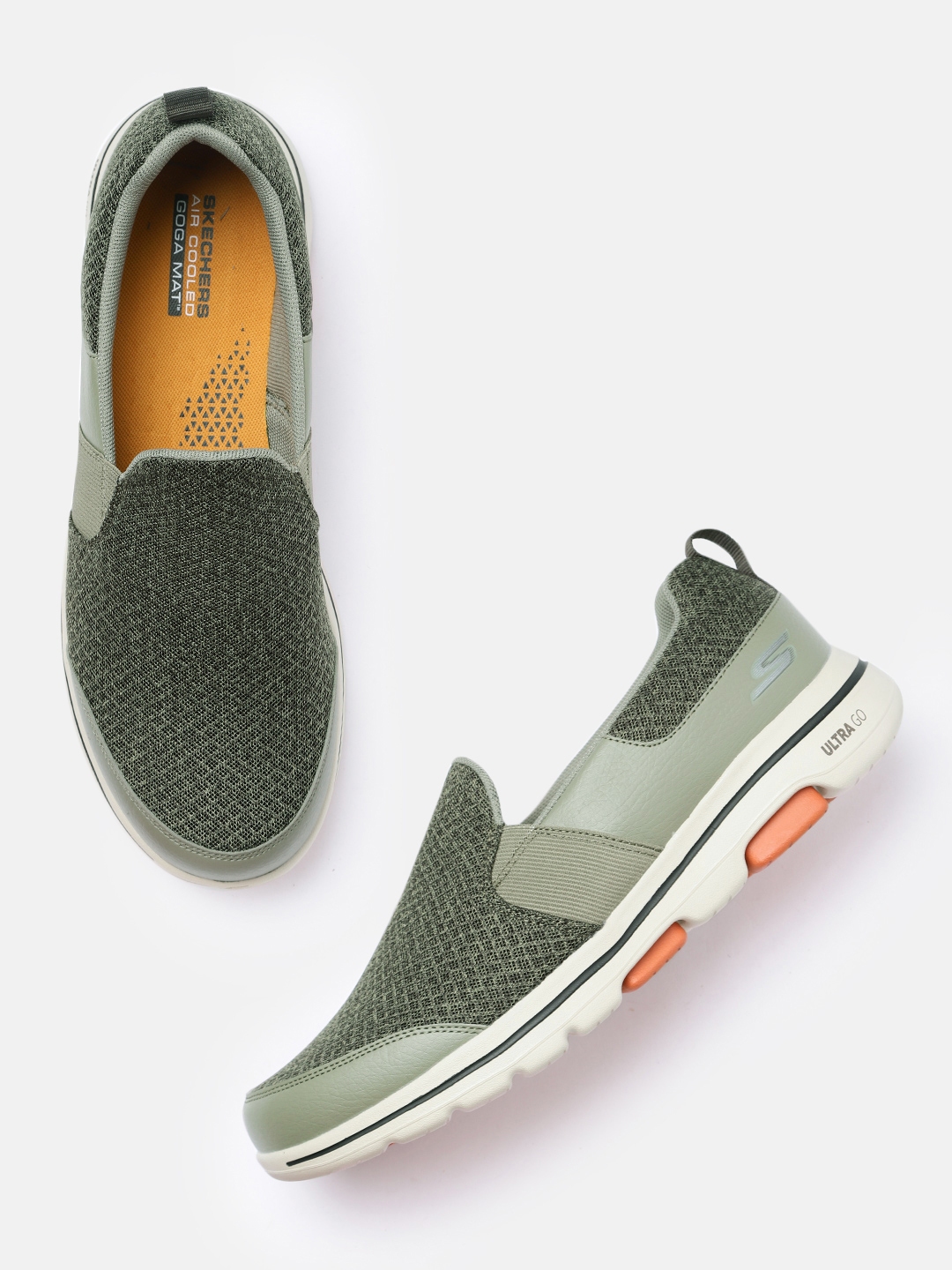 Buy Skechers Men Olive Green Go Walk 5 Rango Walking Shoes - Sports ...