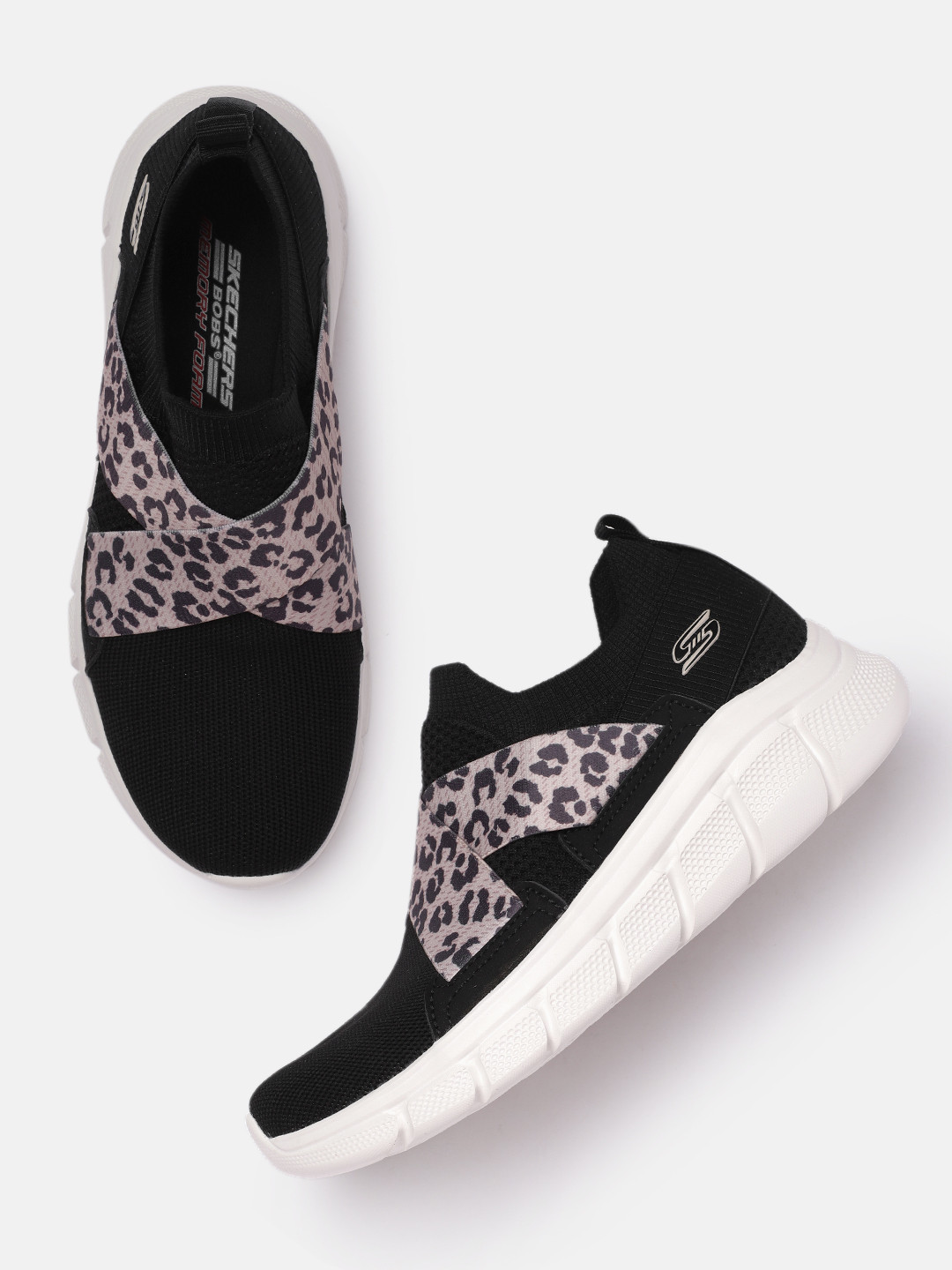 Buy Skechers Women Black Bobs B Flex Kitty Kickstart Slip On Sneakers - Casual Shoes for Women 