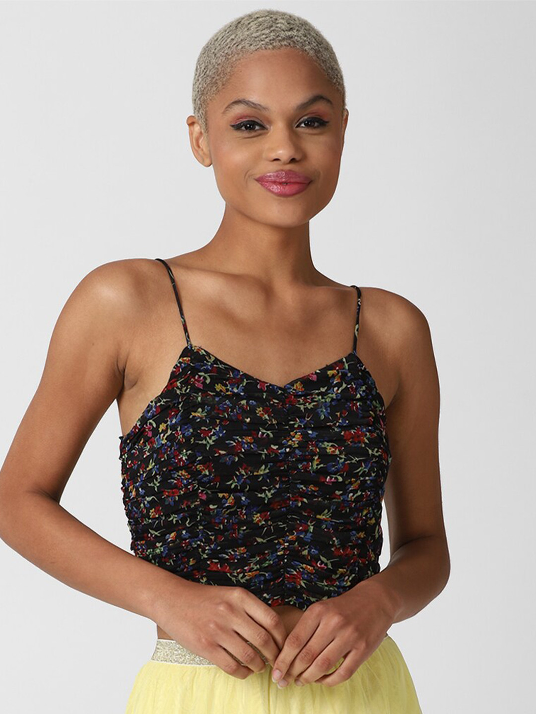 forever 21 black floral top