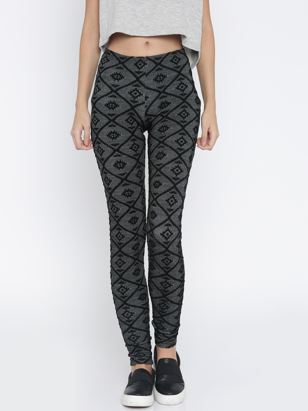 Buy ONLY Black Printed Leggings Leggings for Women 1702342 Myntra