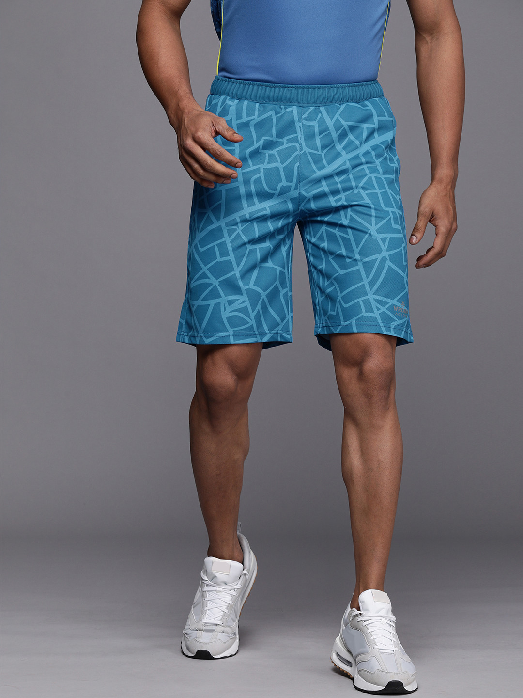 Buy WROGN ACTIVE Men Blue Printed Sports Shorts Shorts for Men