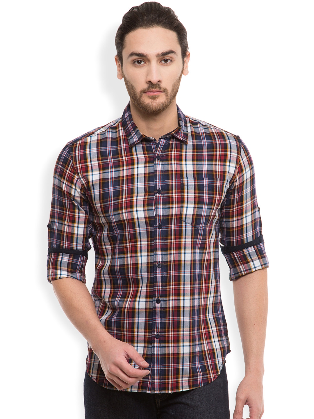 Buy HIGHLANDER Men Multicoloured Slim Fit Checked Casual Shirt - Shirts ...