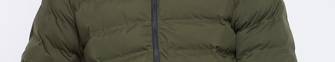 Buy Okane Men Olive Green Solid Lightweight Puffer Jacket - Jackets for ...