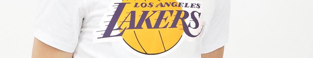 Buy NBA Men White Los Angeles Lakers Classic Crest T Shirt - Tshirts ...