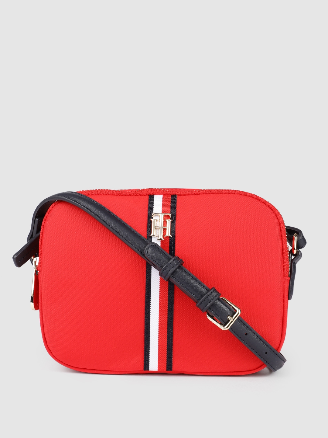 Buy Tommy Hilfiger Red Structured Sling Bag - Handbags for Women ...