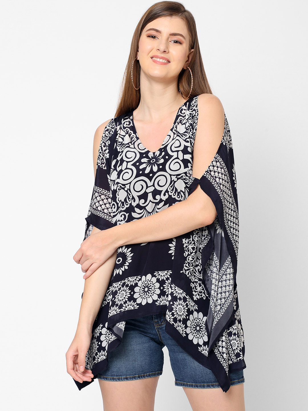 Buy Cloth Haus India Multicoloured Printed Kaftan Top Tops for Women