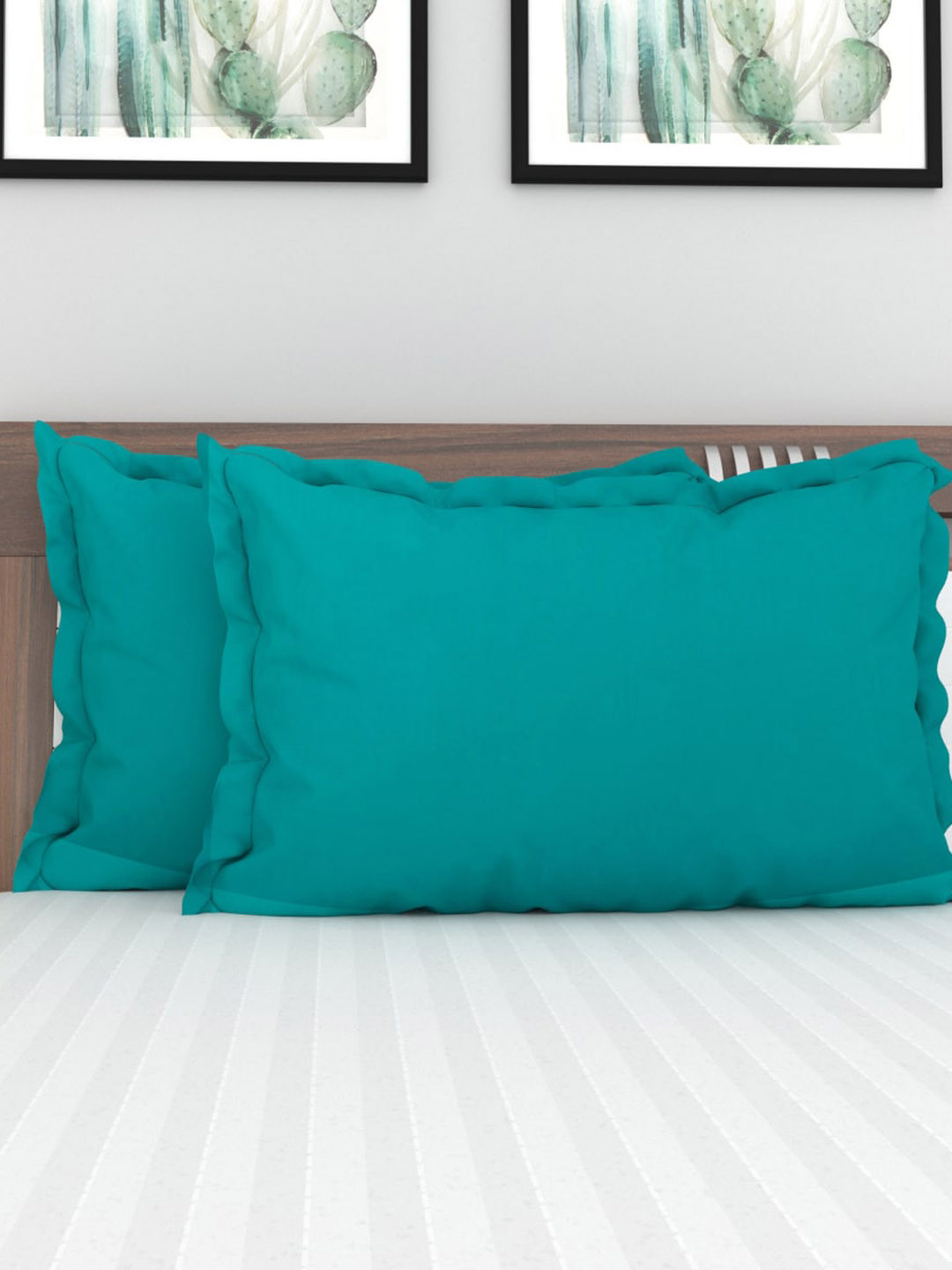 Buy Home Centre Set Of 2 Blue Solid Pillow Covers Pillow Covers for
